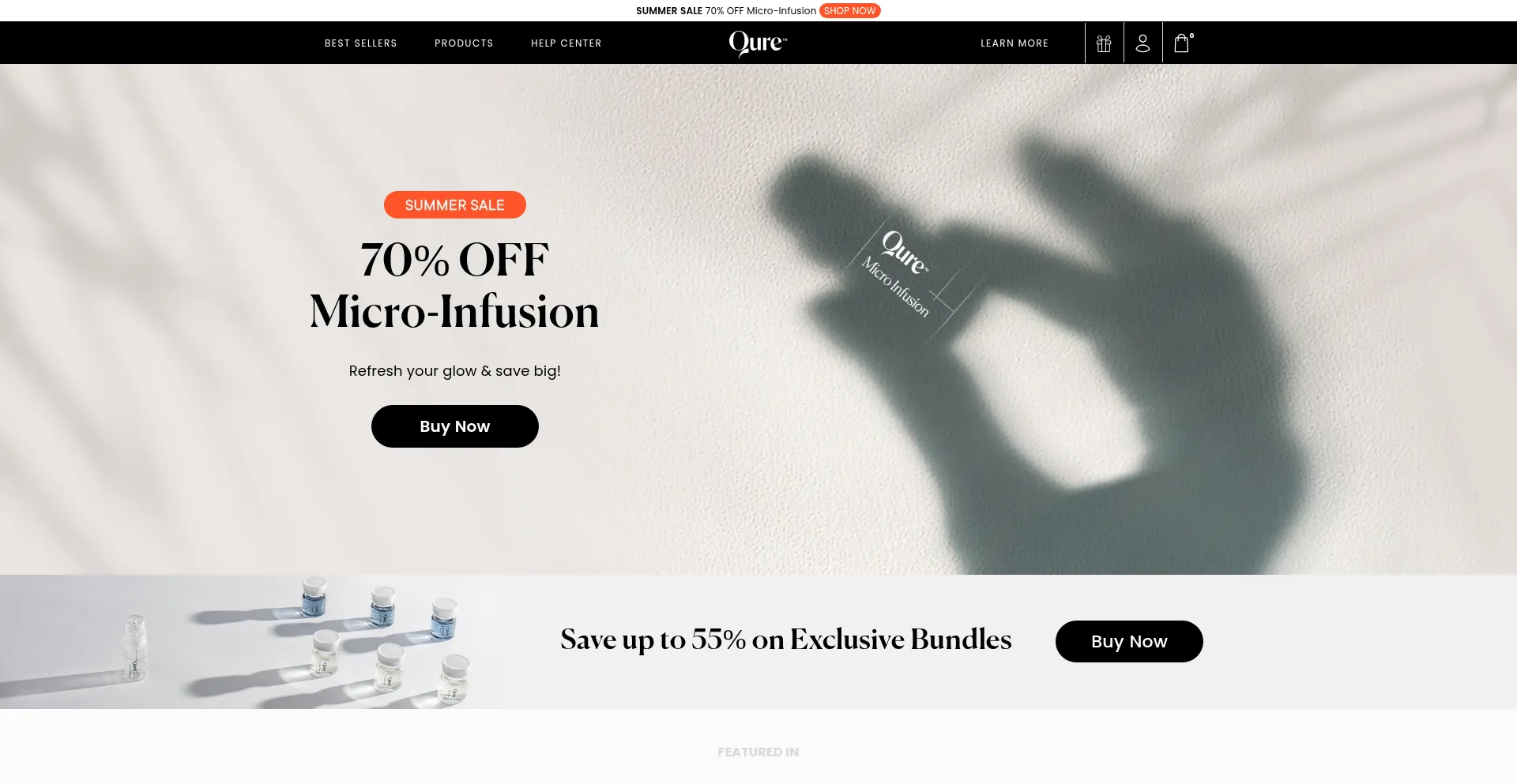 Website screenshot of Qureskincare.com