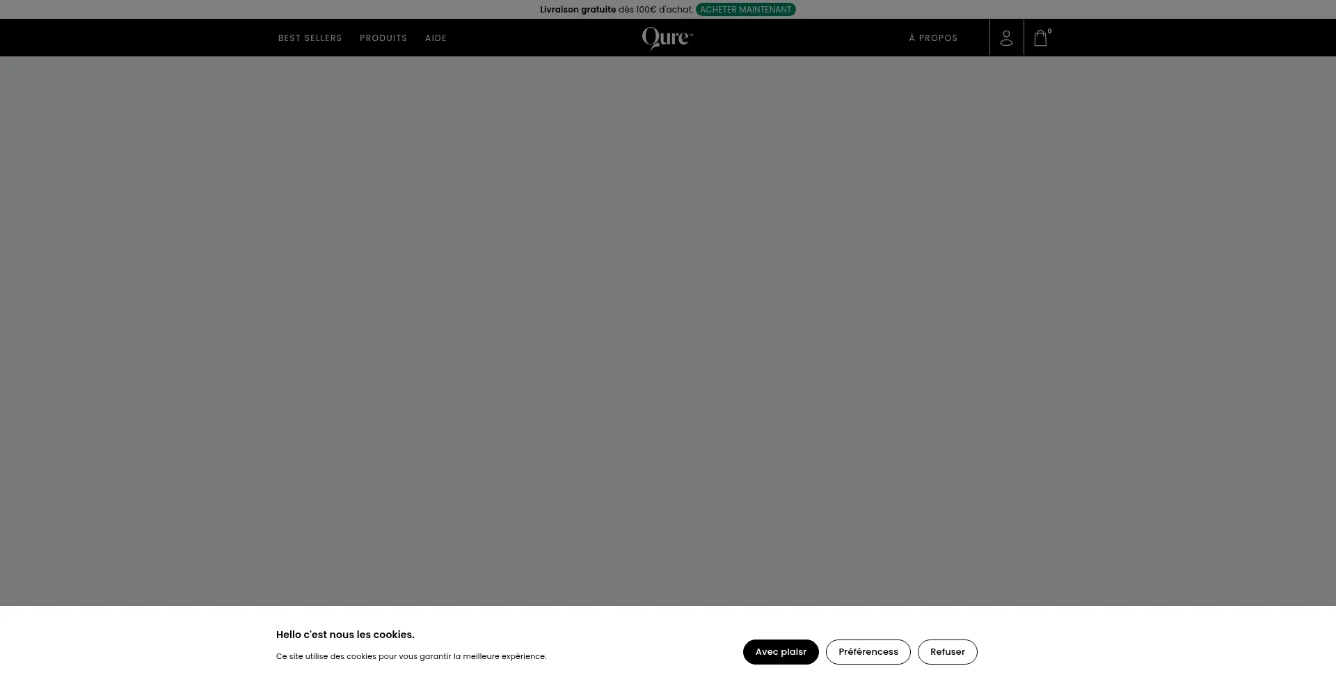 Website screenshot of Qureskincare.fr