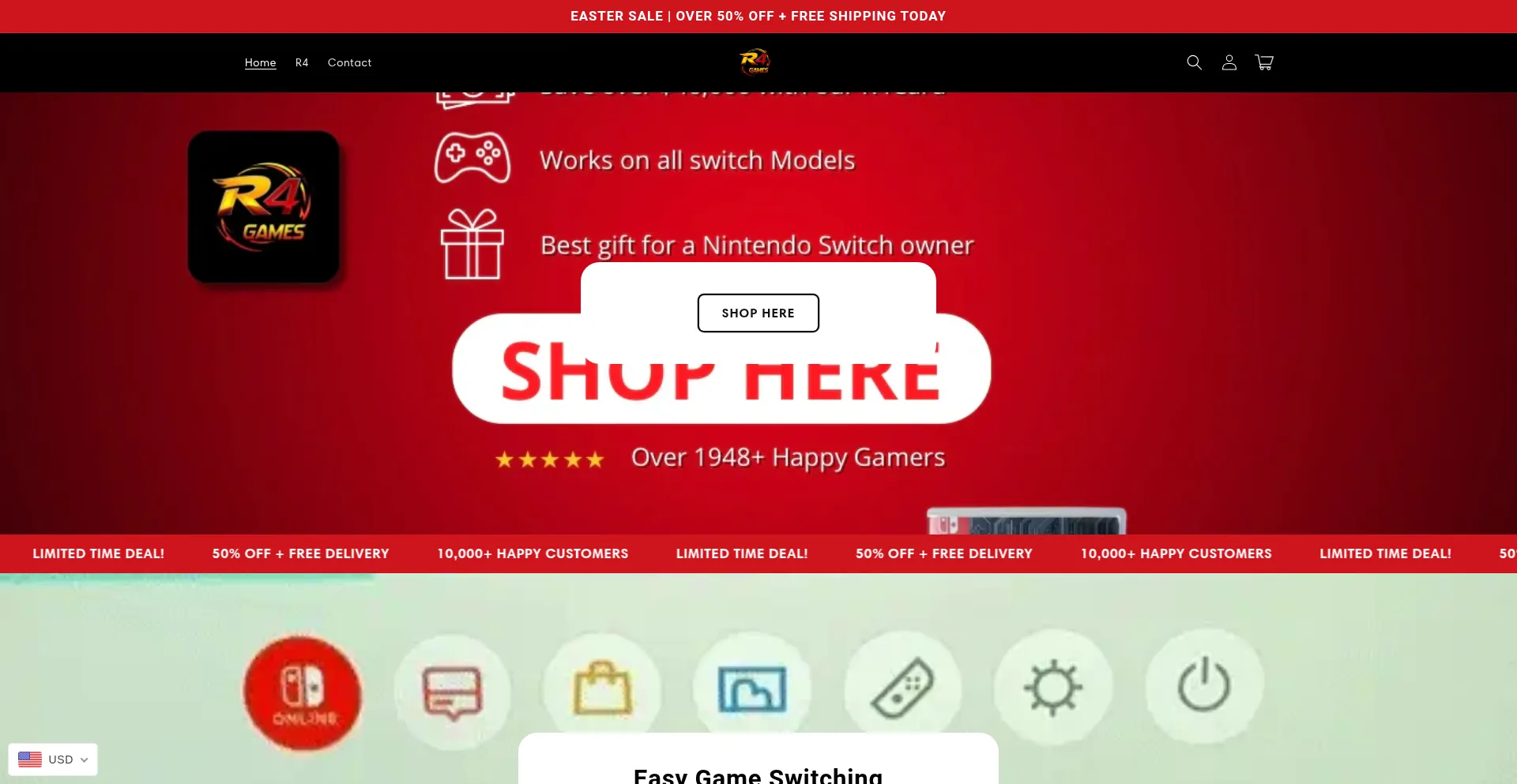 Website screenshot of R4gaming.shop