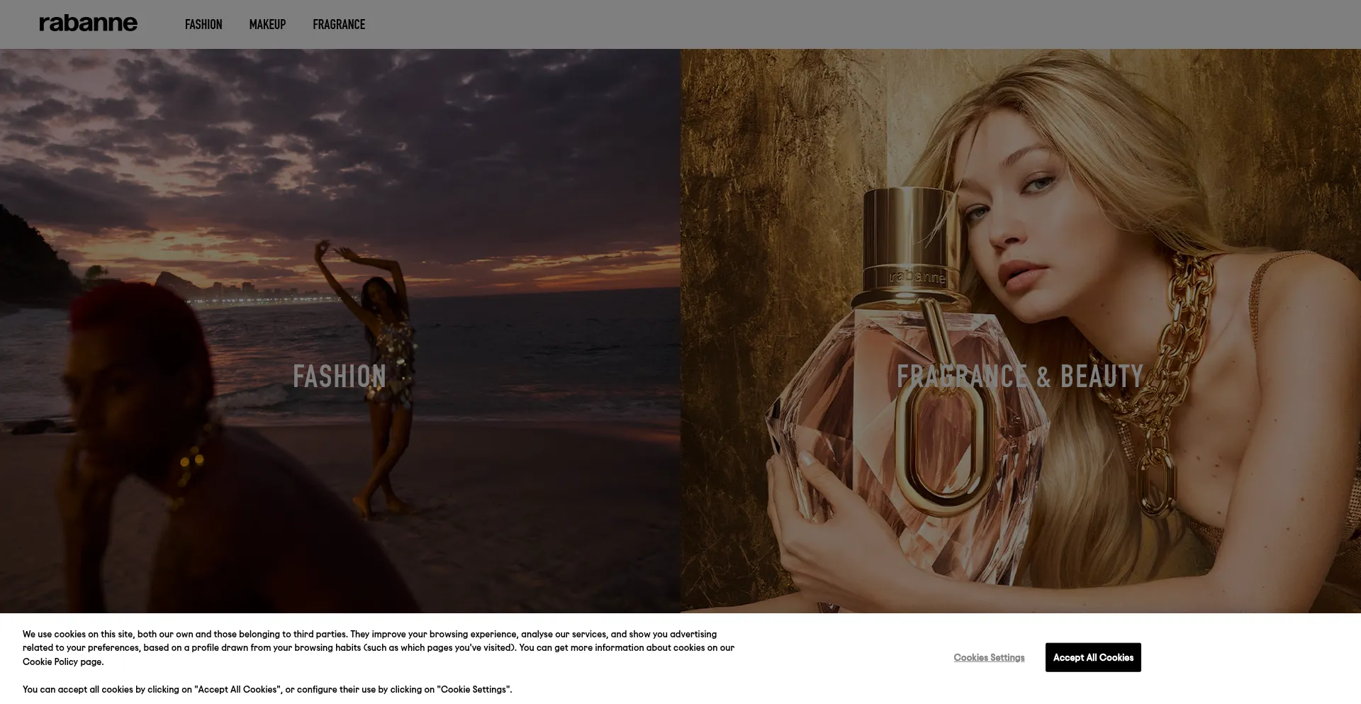 Website screenshot of Rabanne.com