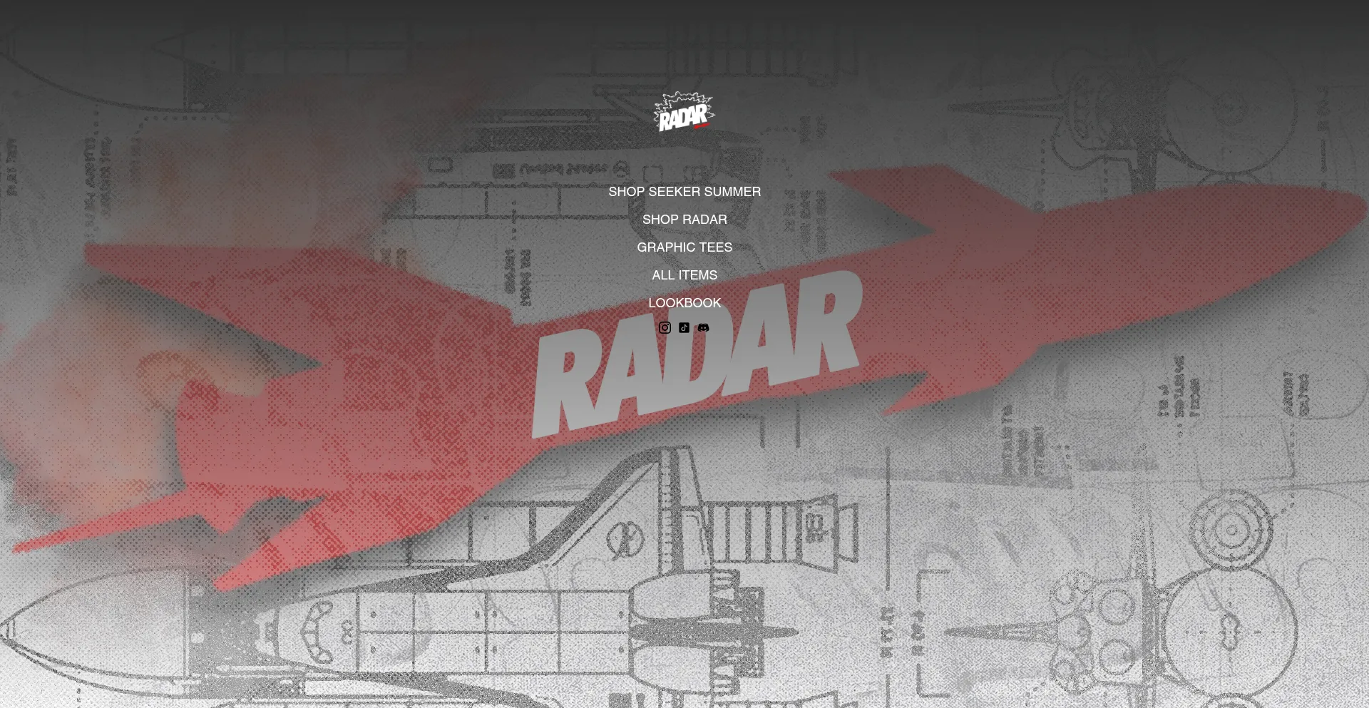 Website screenshot of Radarclothingclub.com