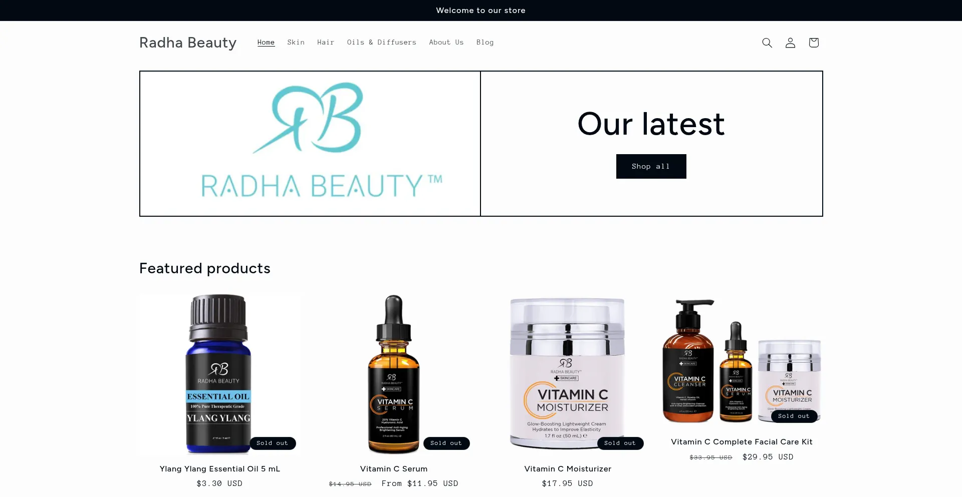 Radhabeauty.com Screenshot