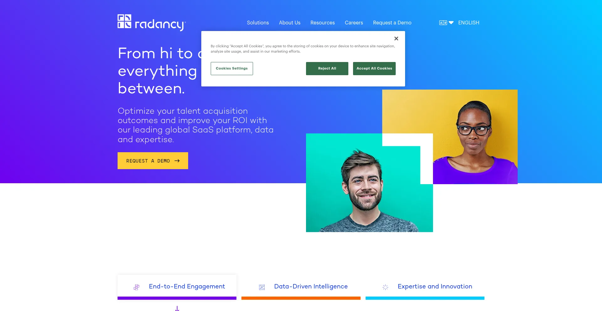 Website screenshot of Radiancy.com