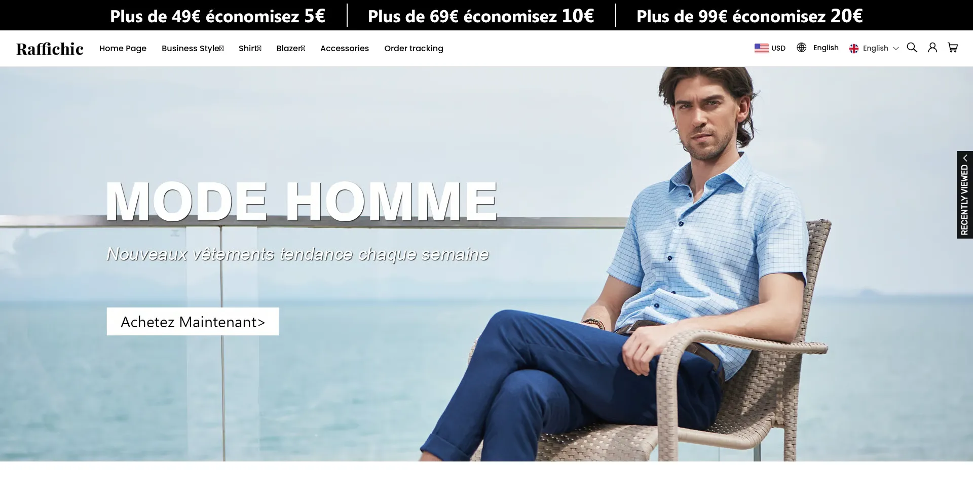 Website screenshot of Raffichic.com