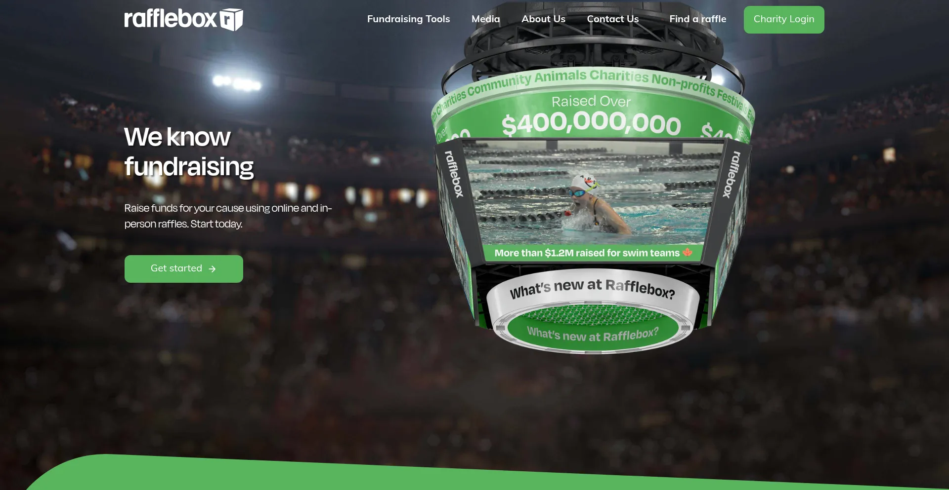 Website screenshot of Rafflebox.ca
