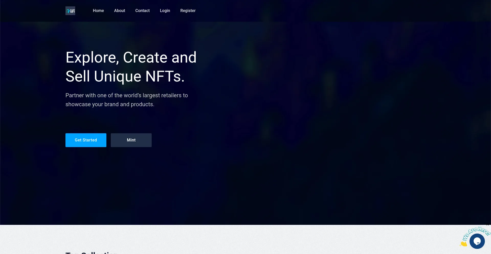 Website screenshot of Raffnft.xyz