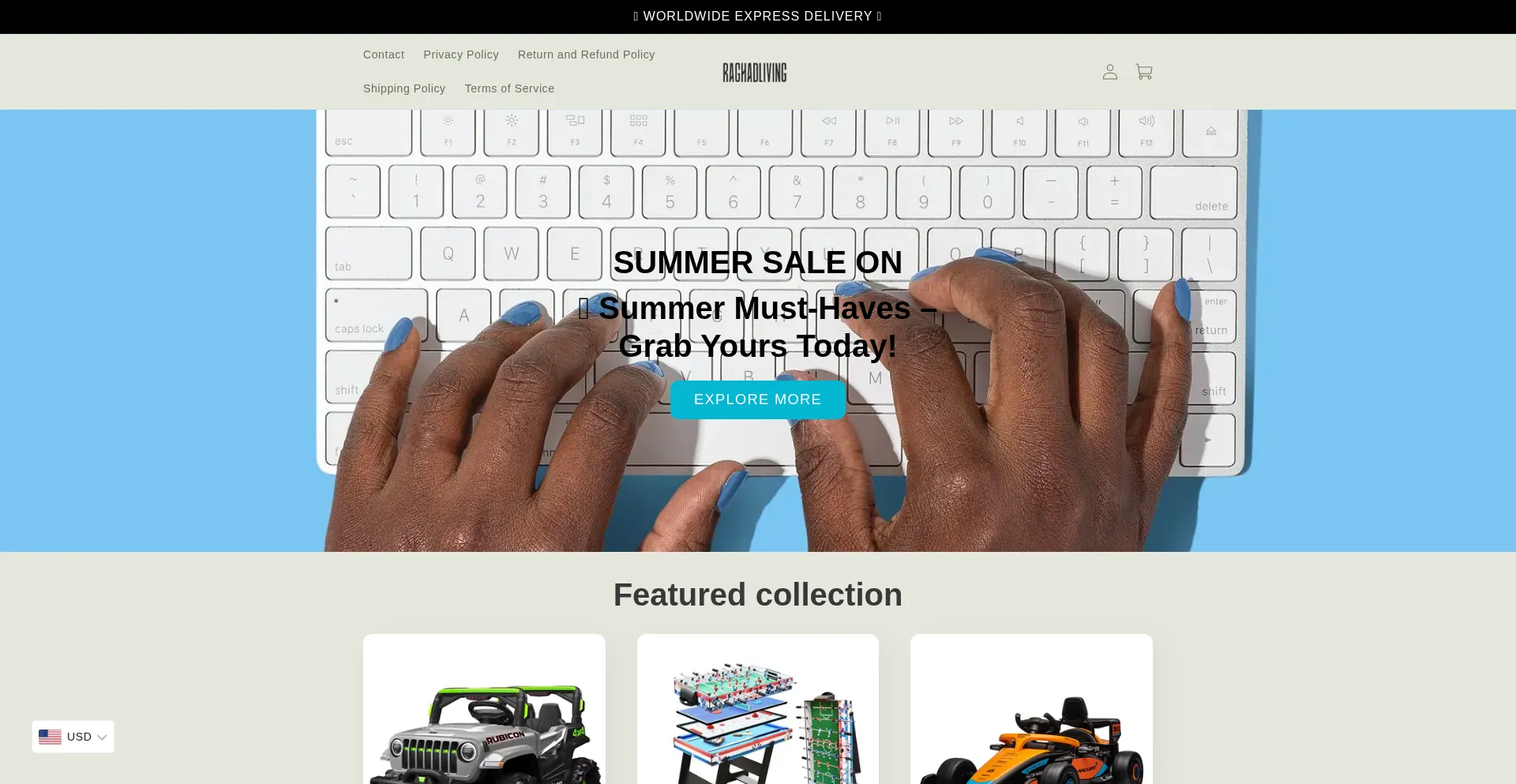 Website screenshot of Raghadliving.com