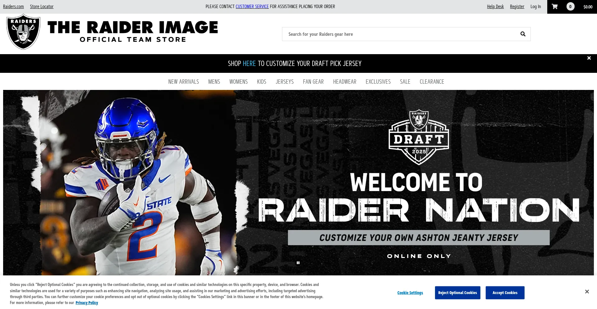 Website screenshot of Raiderimage.com