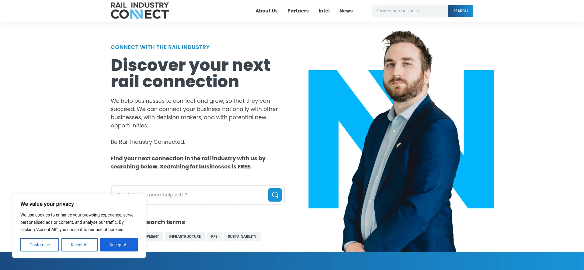 Website screenshot of Railindustryconnect.co.uk