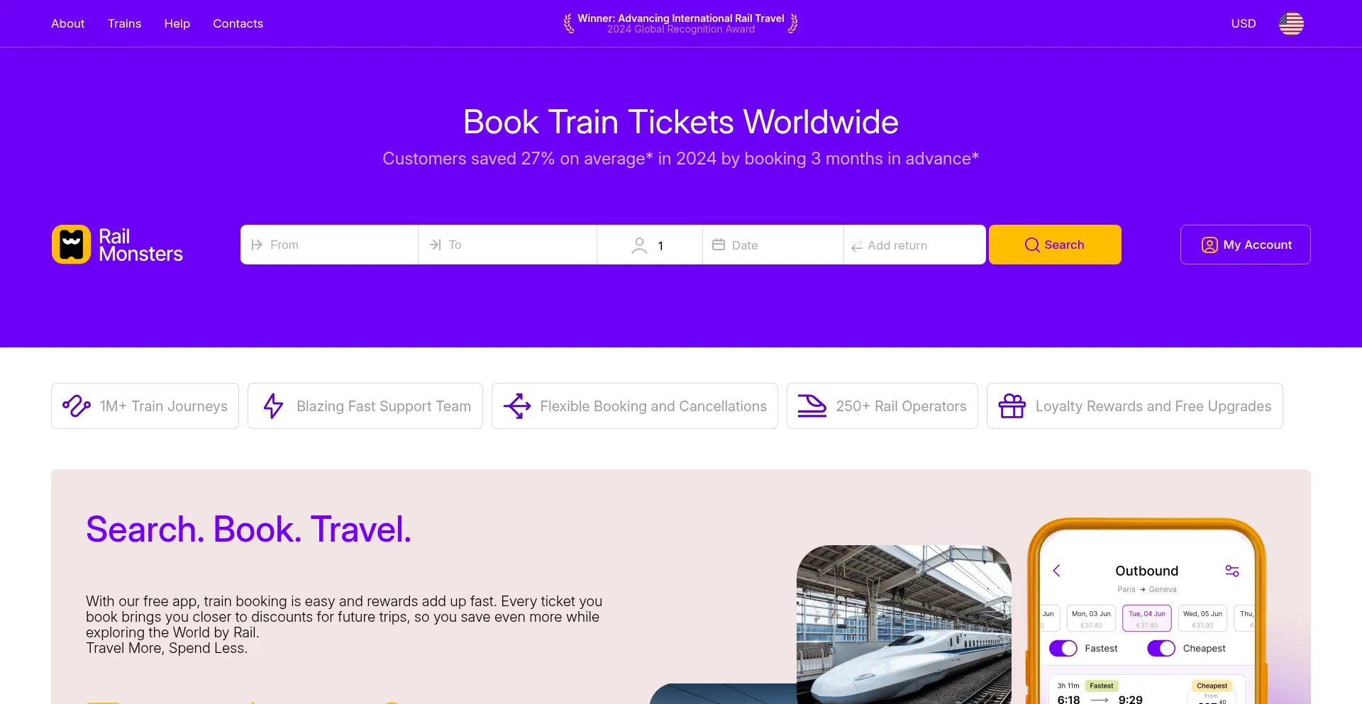 Website screenshot of Railmonsters.com