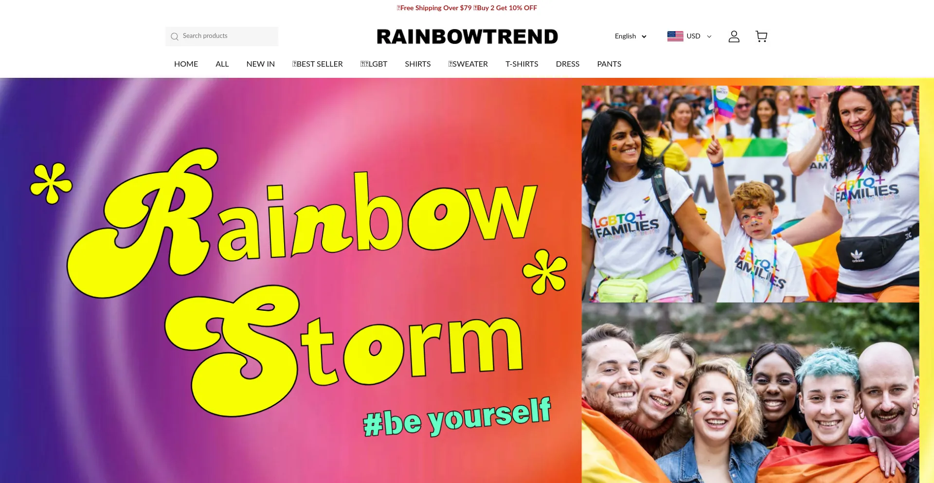 Website screenshot of Rainbowtrend.com