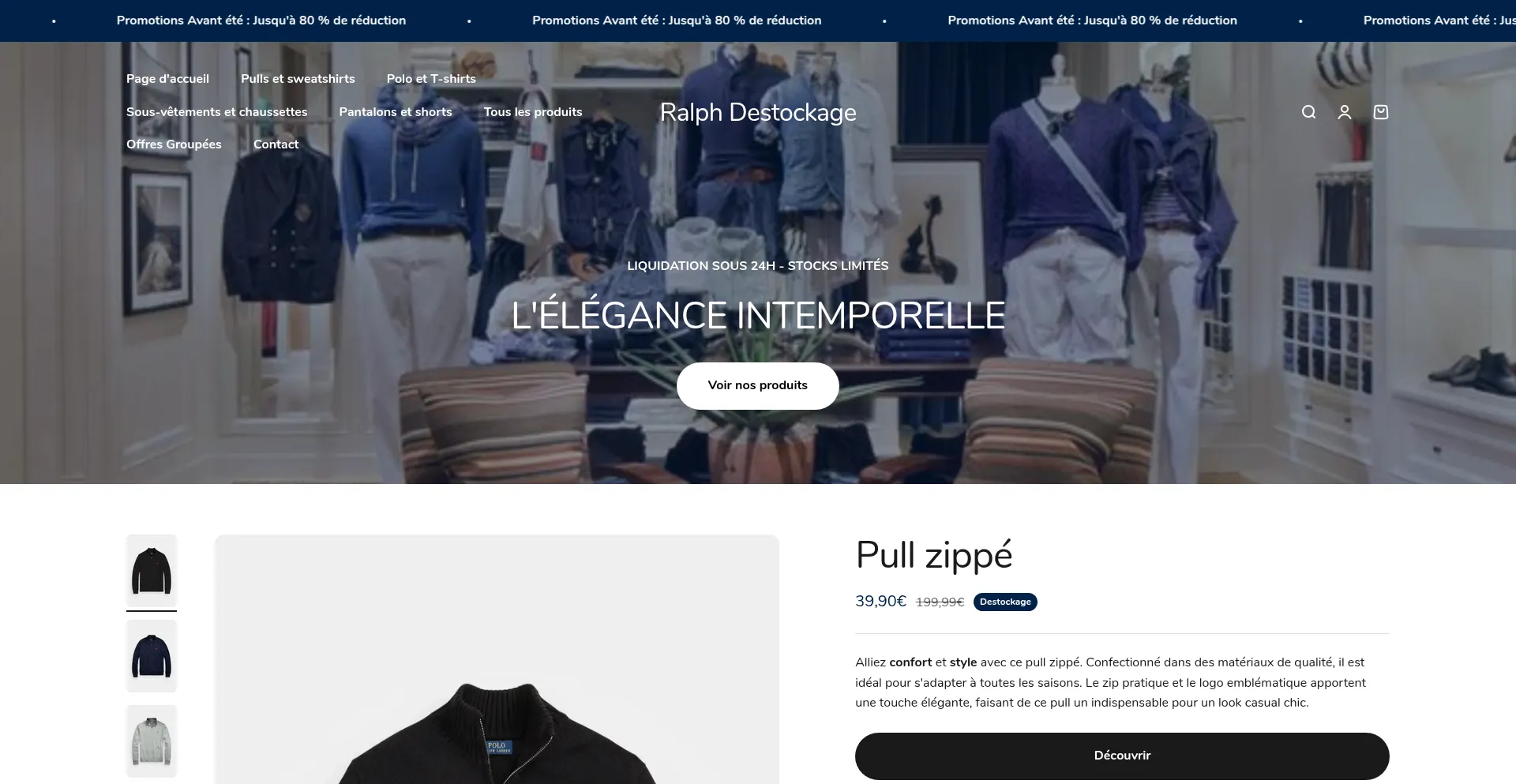 Website screenshot of Ralph-destockage.com