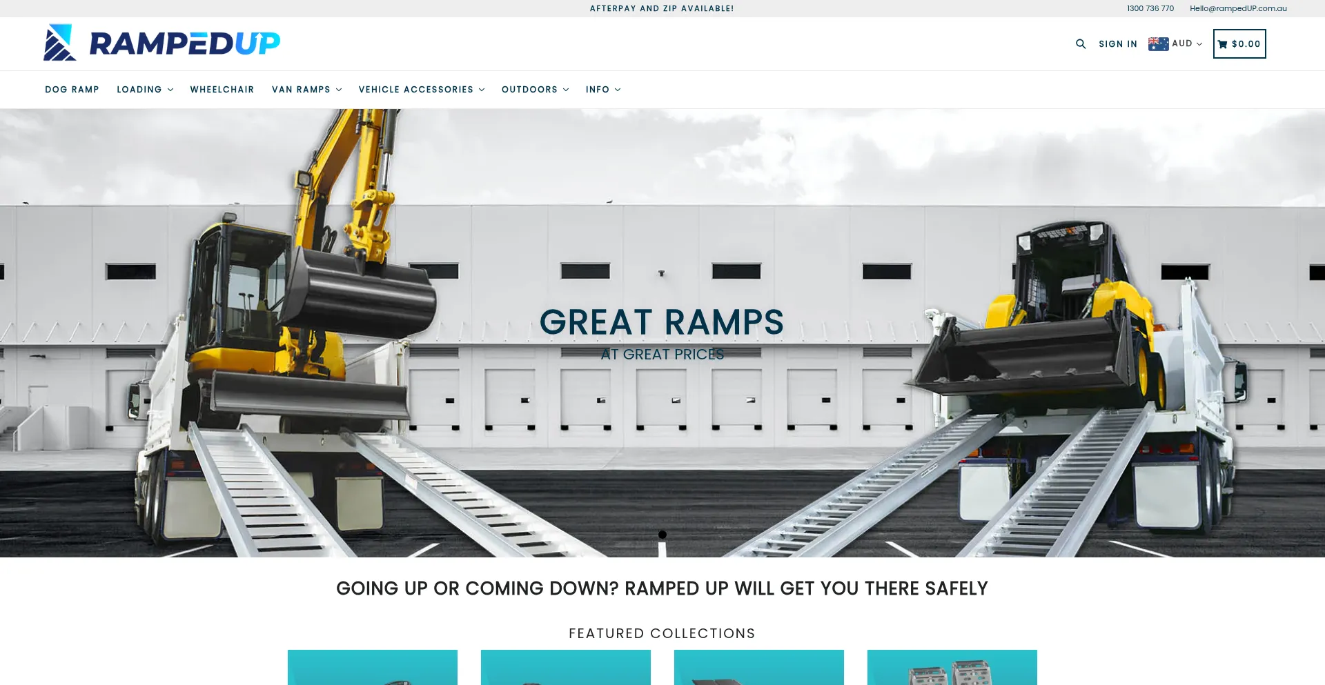 Website screenshot of Rampedup.com.au