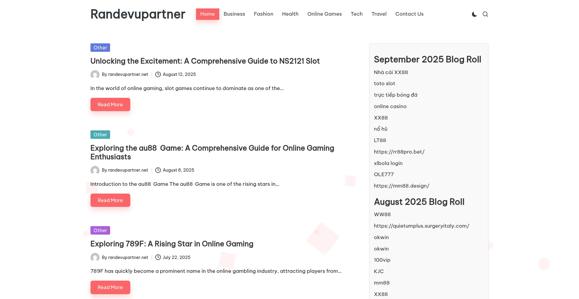 Website screenshot of Randevupartner.net