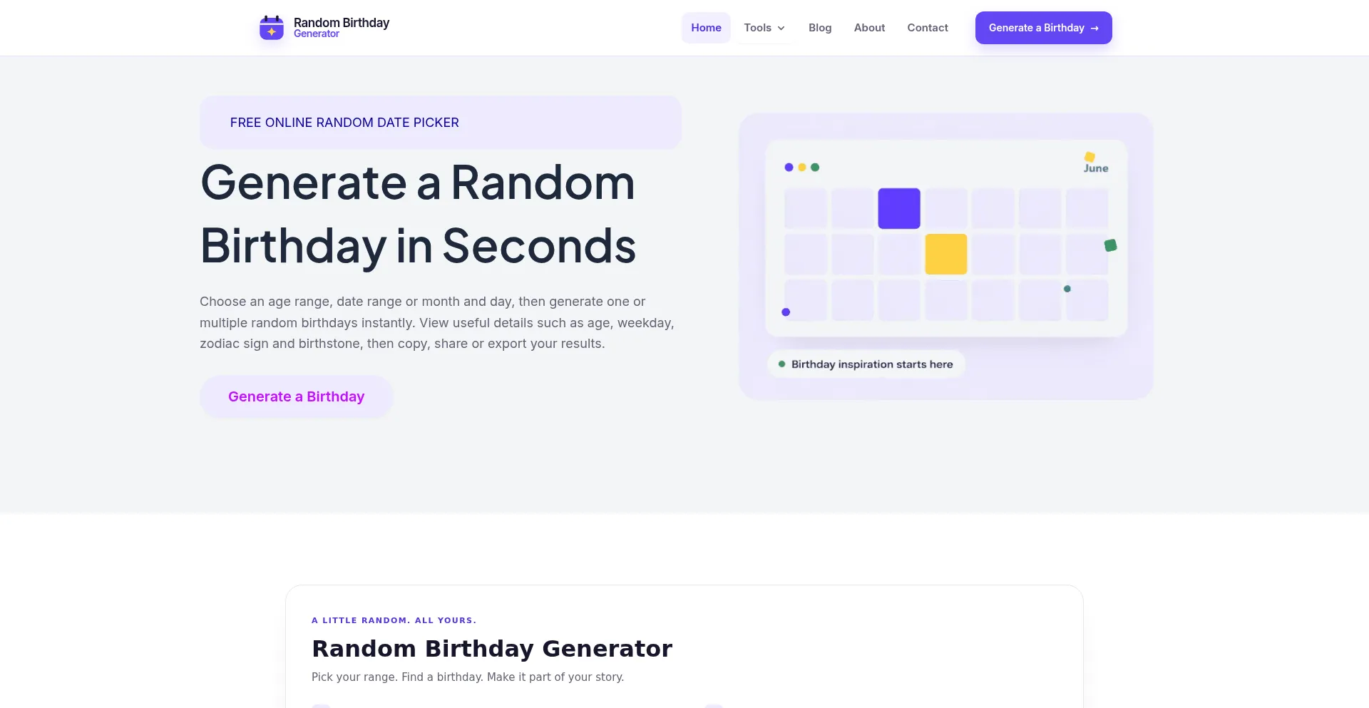 Random-birthday-generator.com