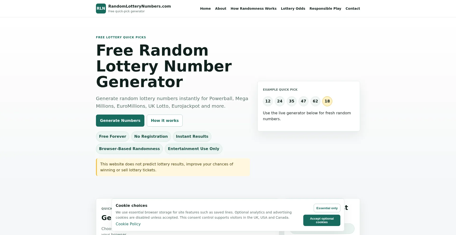 Randomlotterynumbers.com