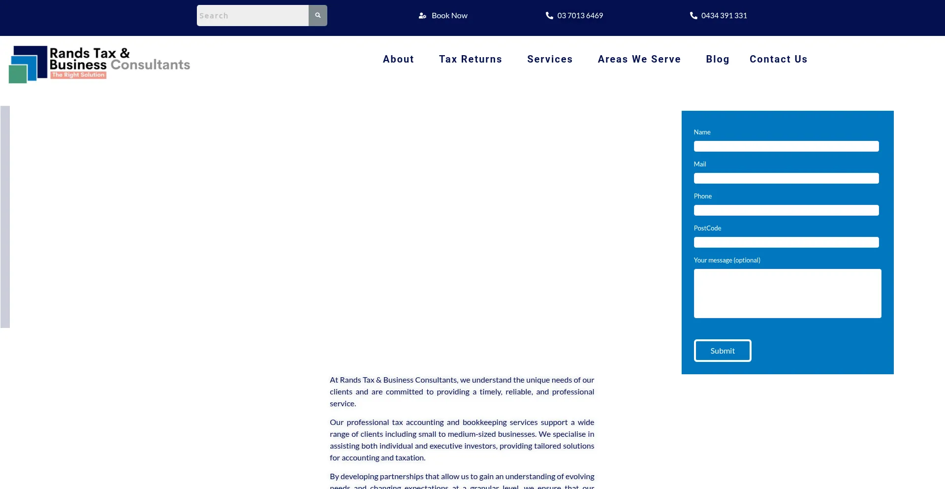 Website screenshot of Randstax.com.au