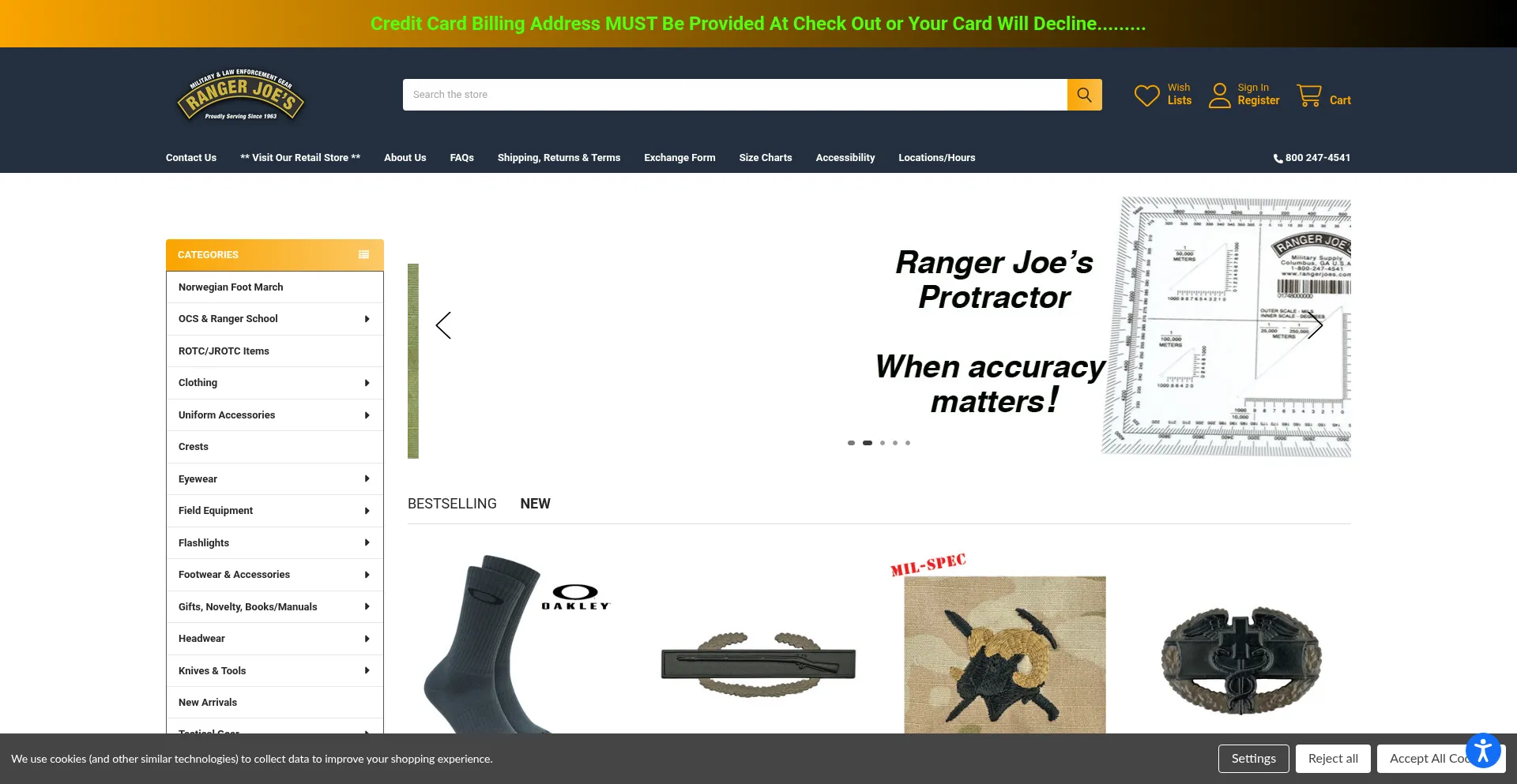 Website screenshot of Rangerjoes.com