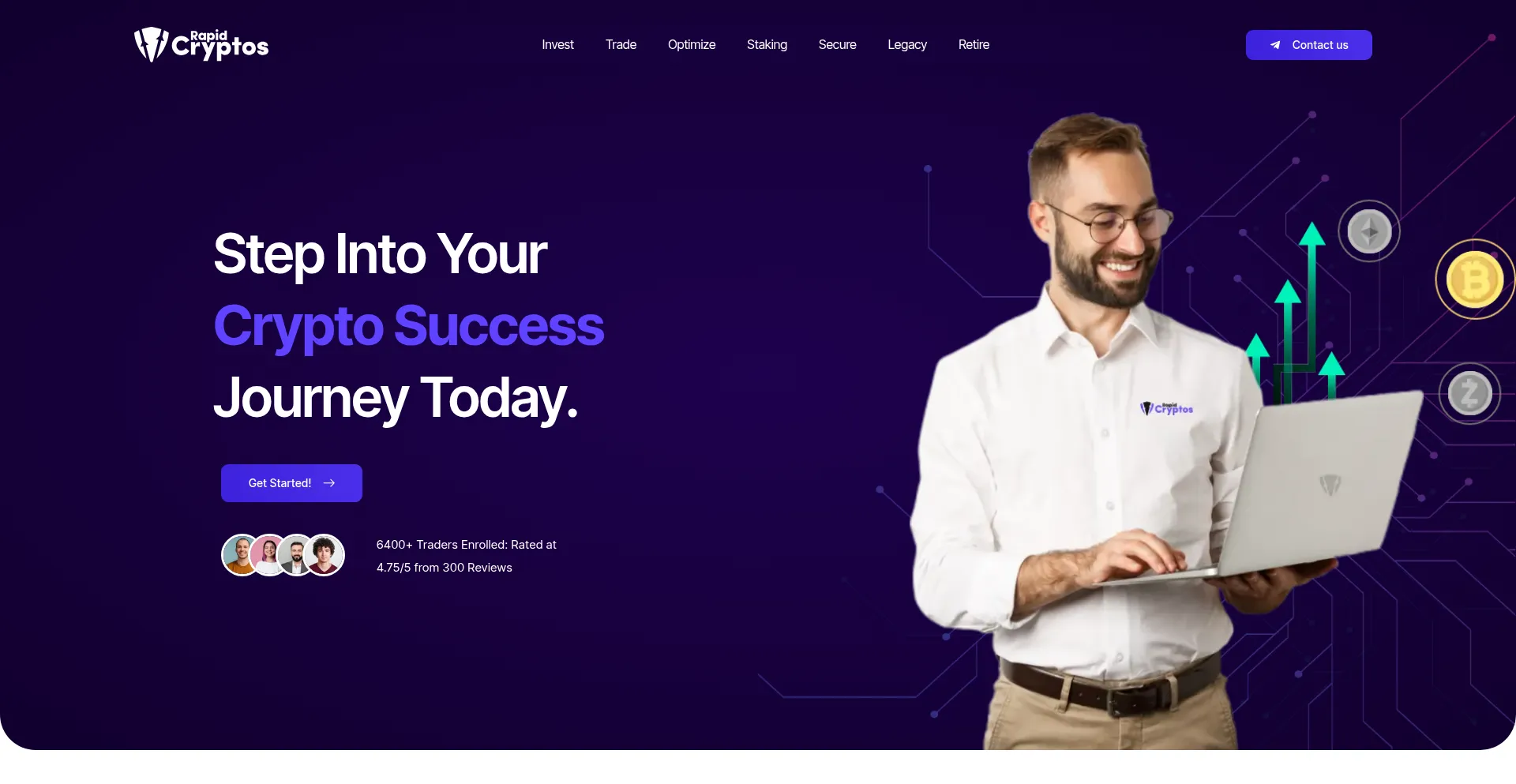 Website screenshot of Rapidcryptos.com