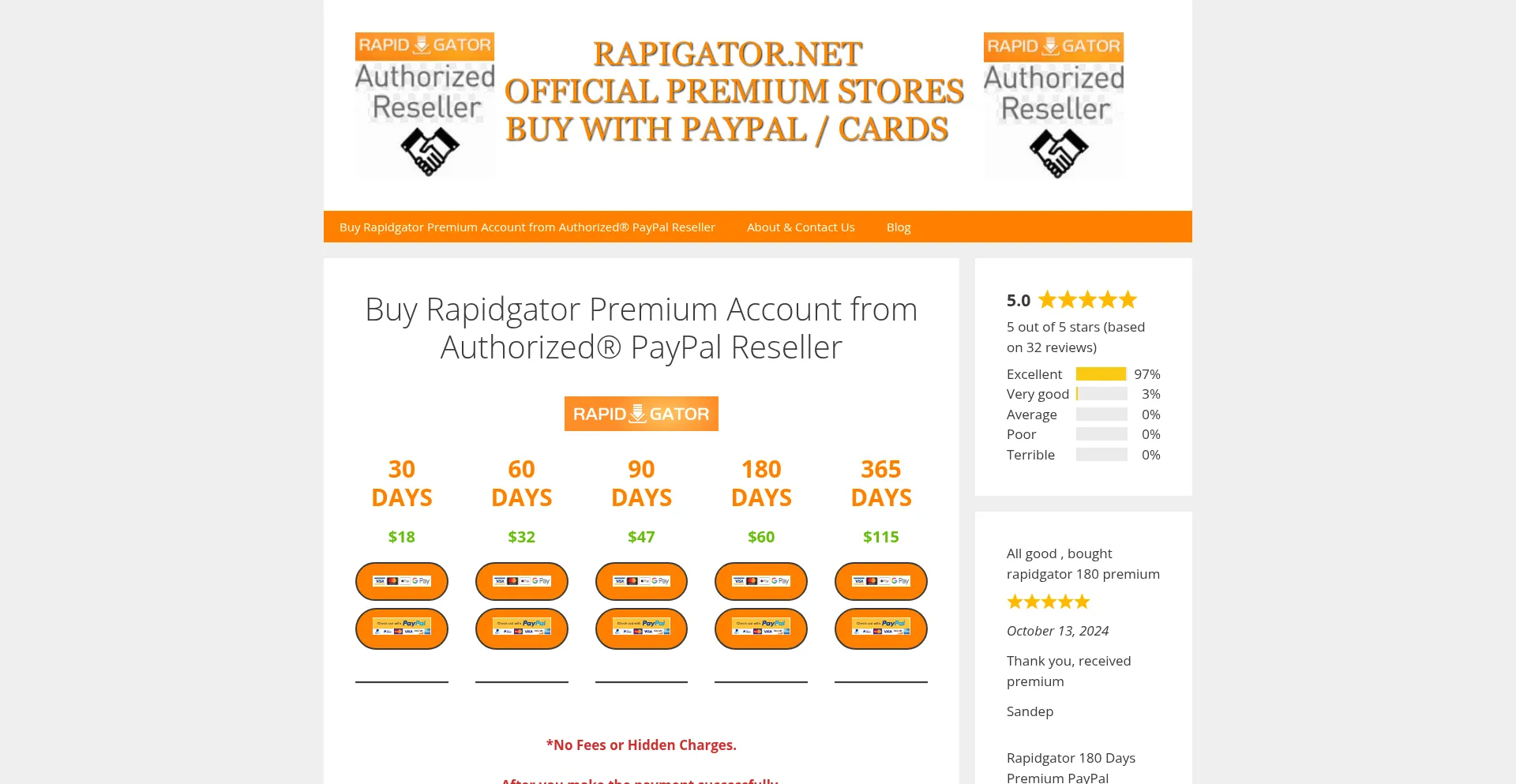 Website screenshot of Rapidgator.biz