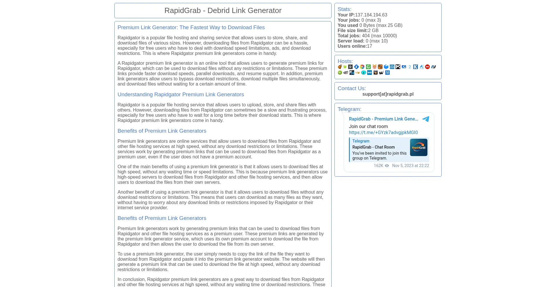 Rapidgrab.ovh Screenshot