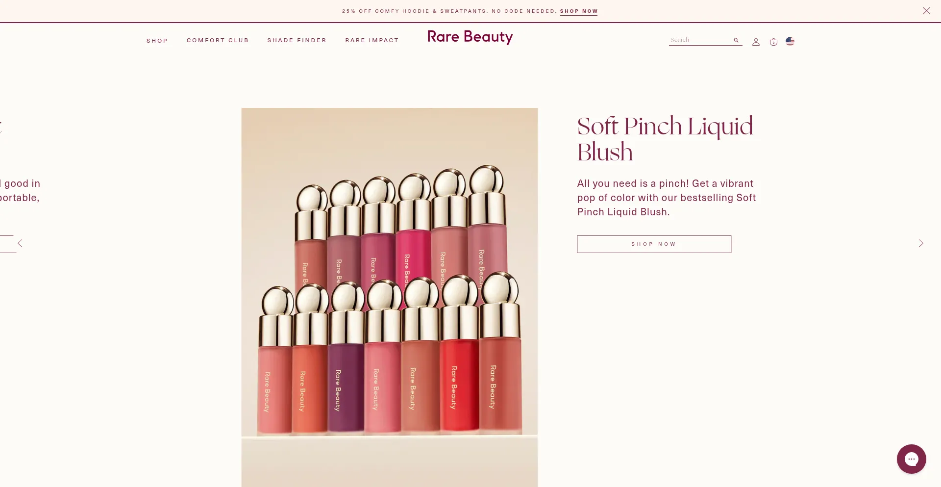 Website screenshot of Rarebeauty.com