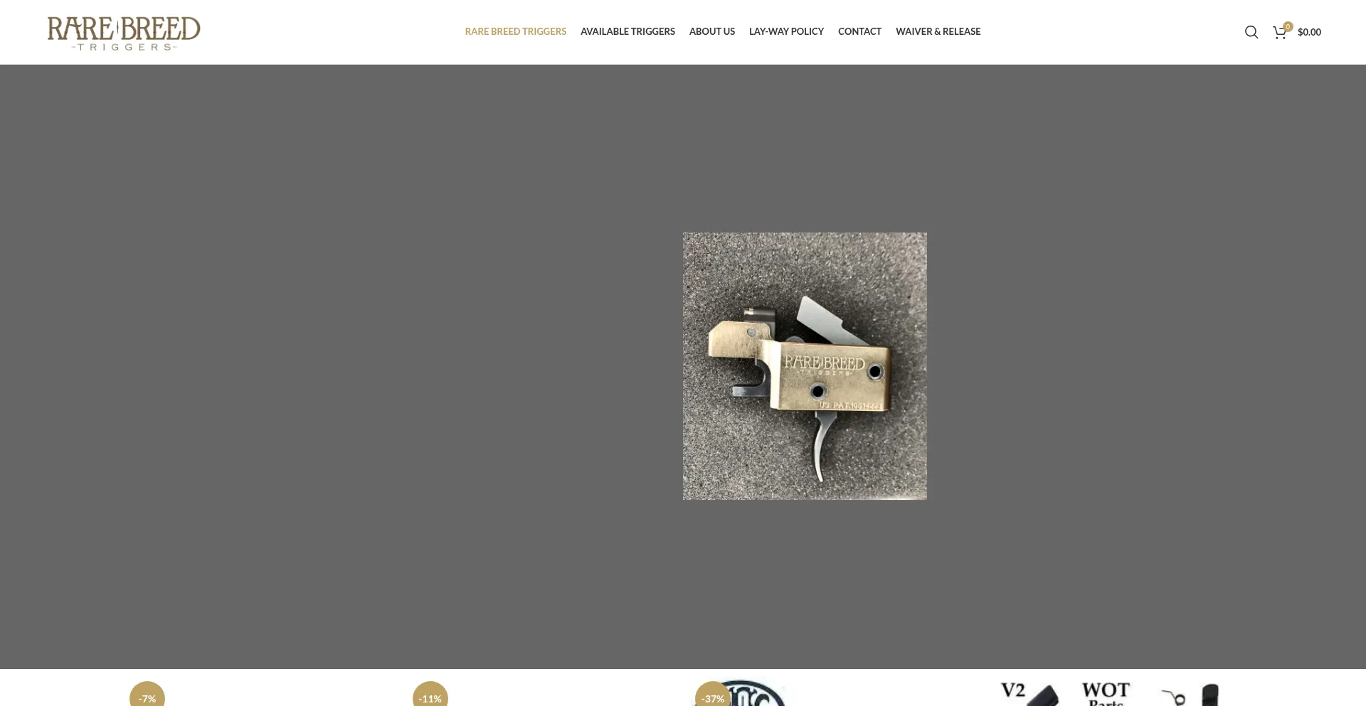 Website screenshot of Rarebreedtriggers.io
