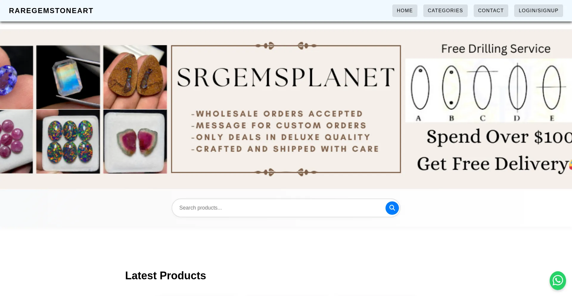Website screenshot of Raregemstoneart.com