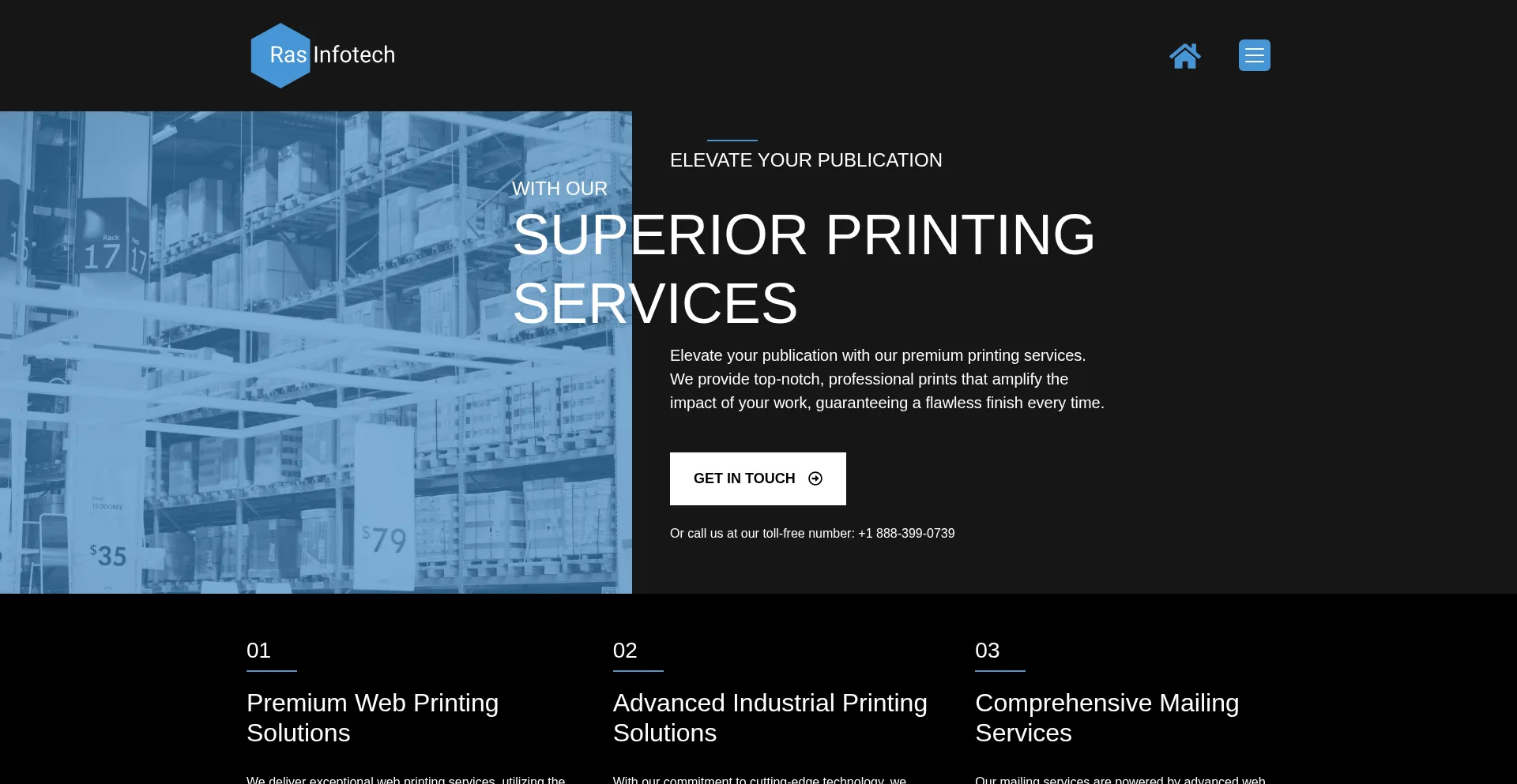 Website screenshot of Rasinfotechsolutions.com