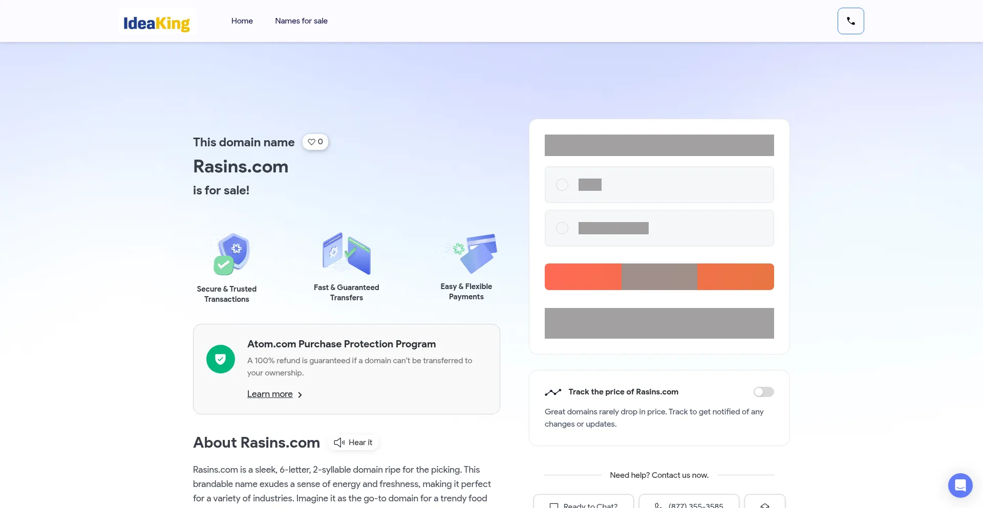 Rasins.com Screenshot