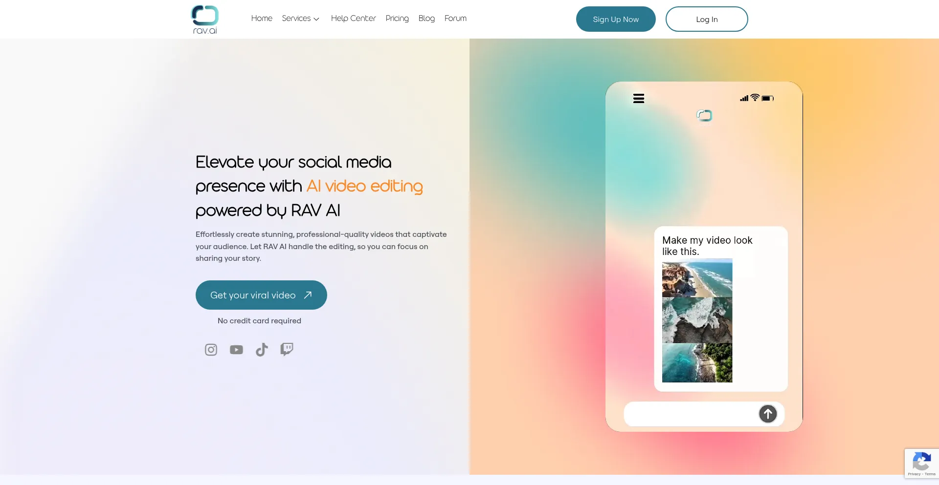 Website screenshot of Rav.ai