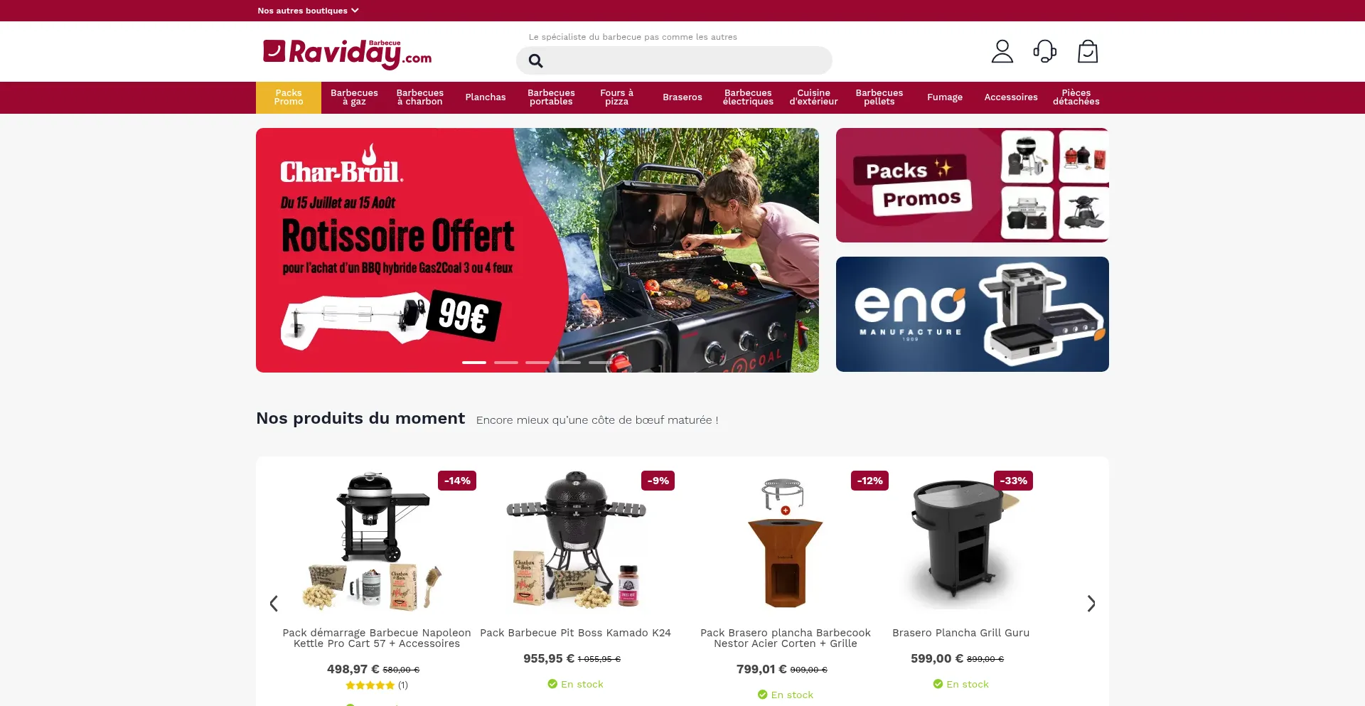 Website screenshot of Raviday-barbecue.com