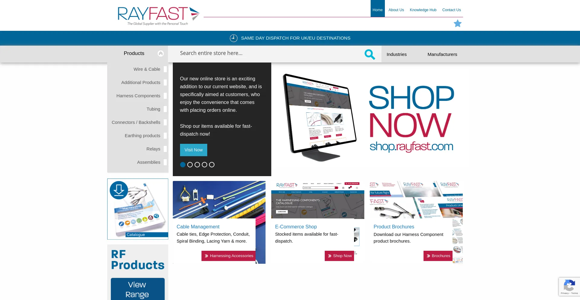 Website screenshot of Rayfast.com