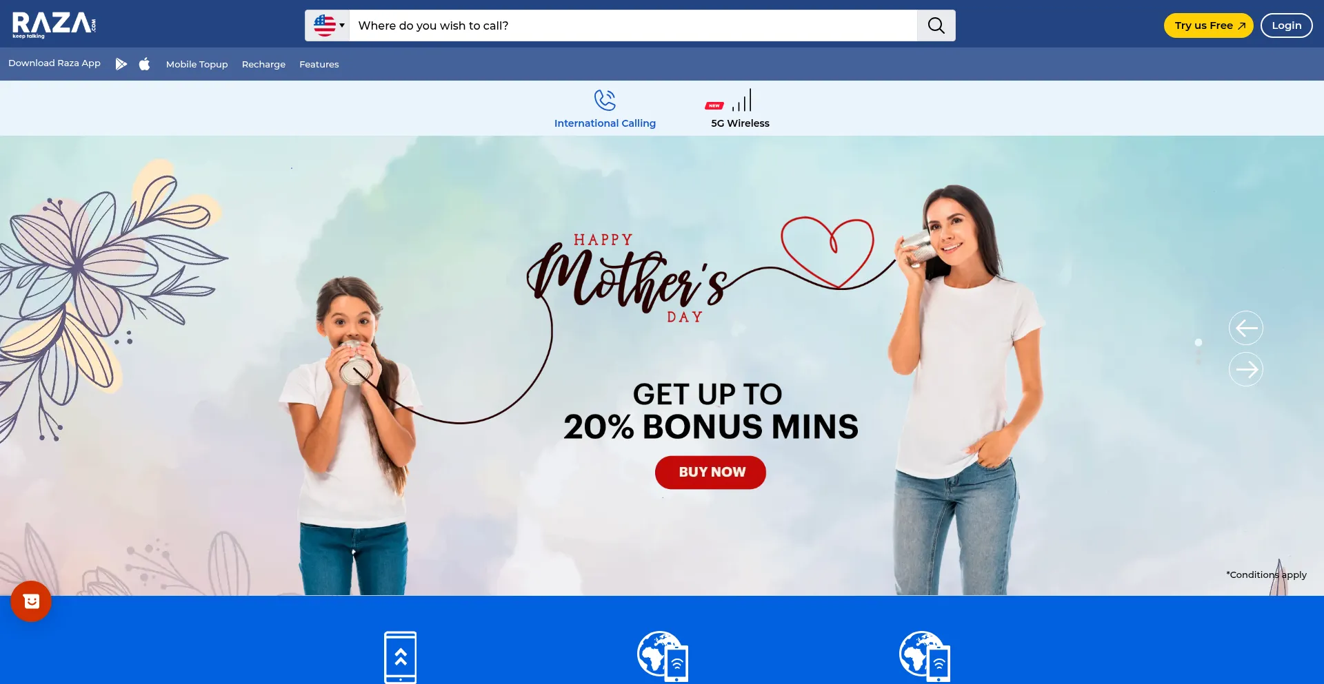 Website screenshot of Raza.com