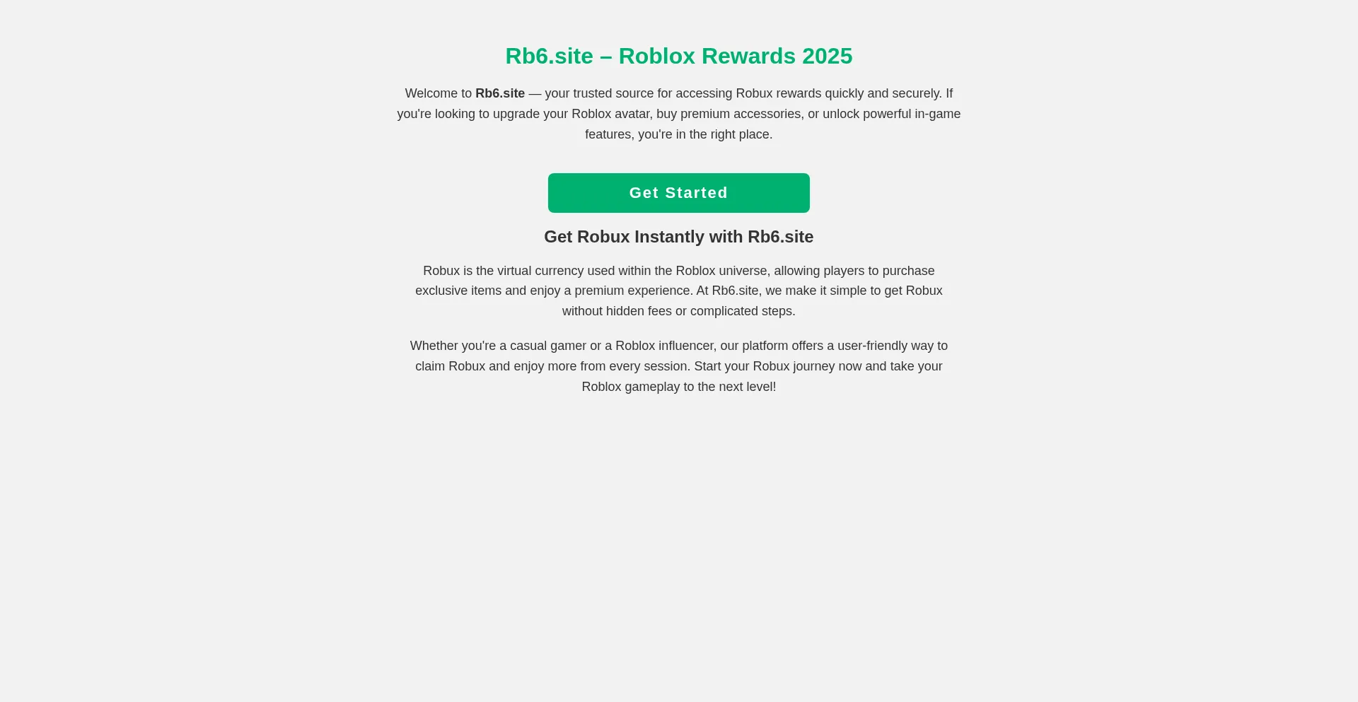 Website screenshot of Rb6.site