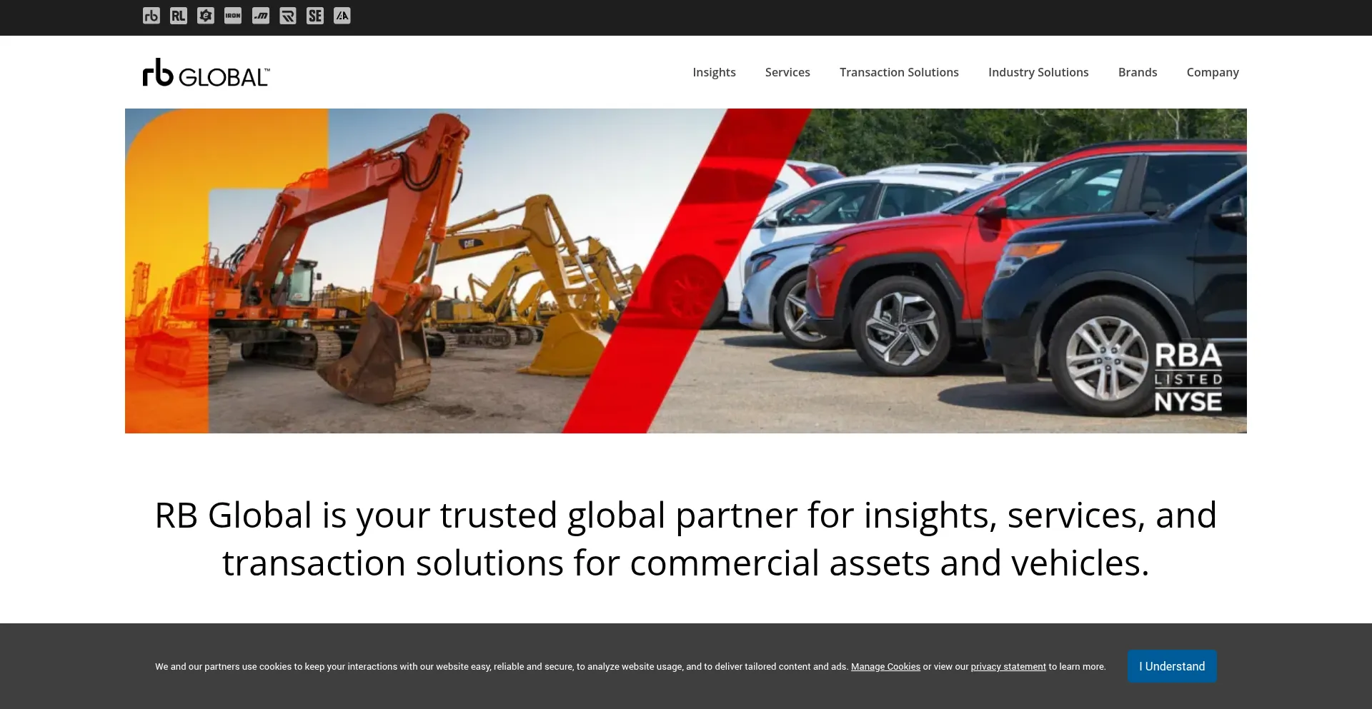 Website screenshot of Rbglobal.com
