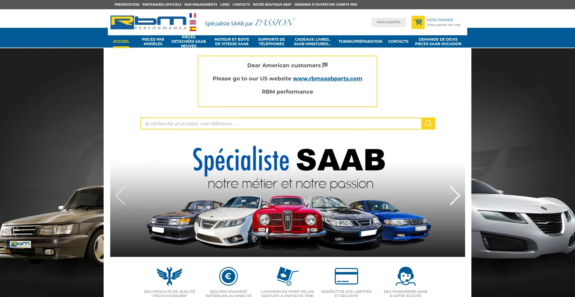 Website screenshot of Rbmperformance.com