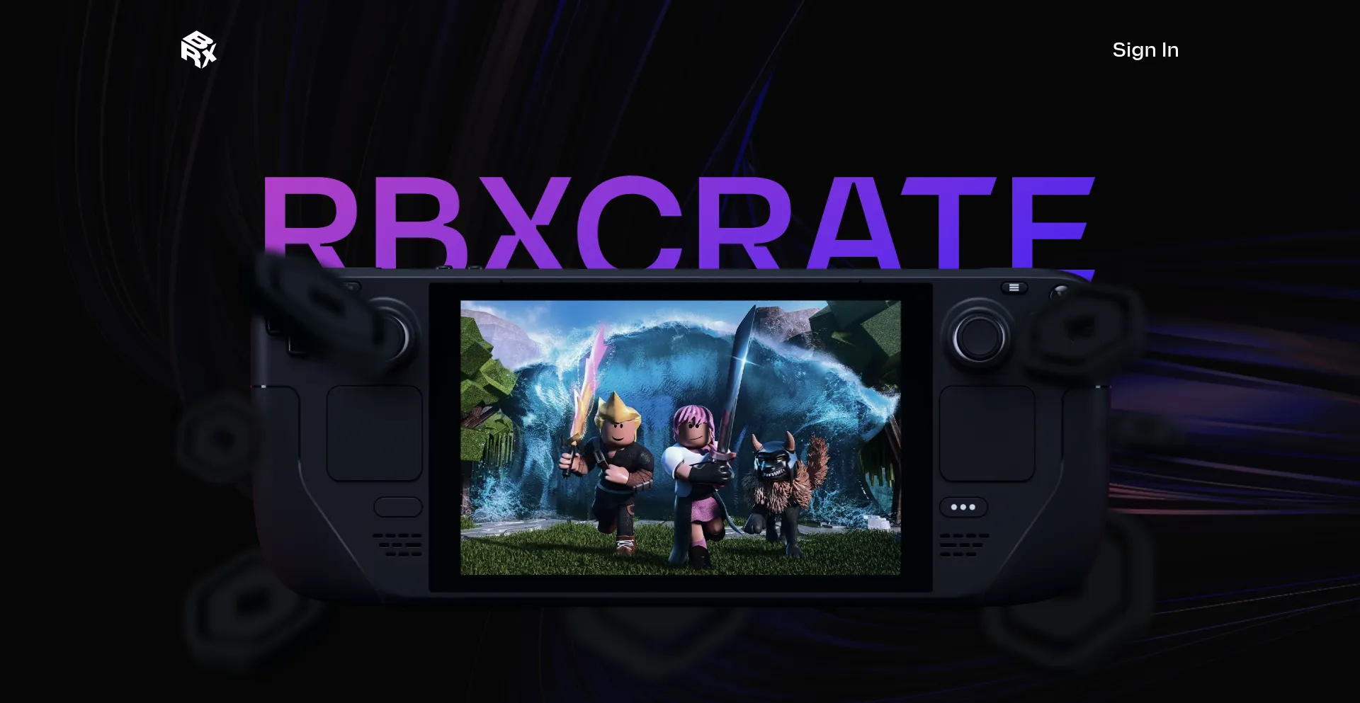 Website screenshot of Rbxcrate.com