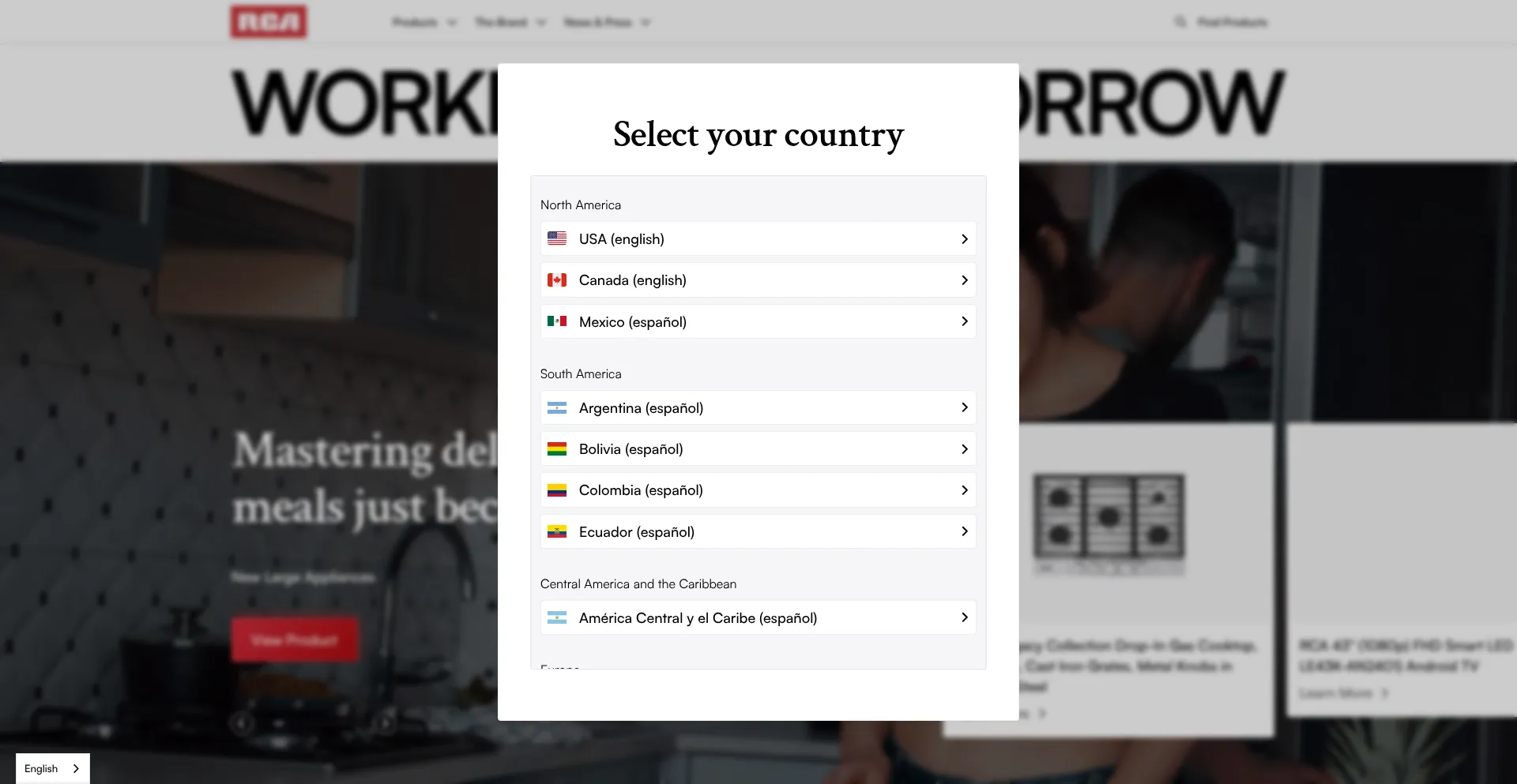Rca.com Screenshot