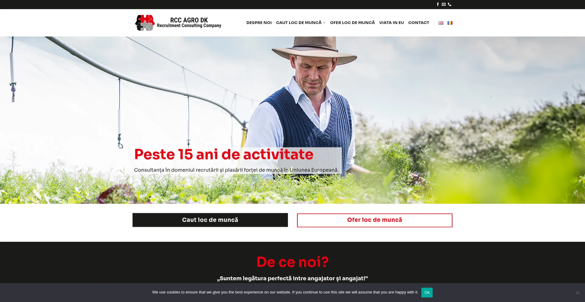 Website screenshot of Rccagrodk.com