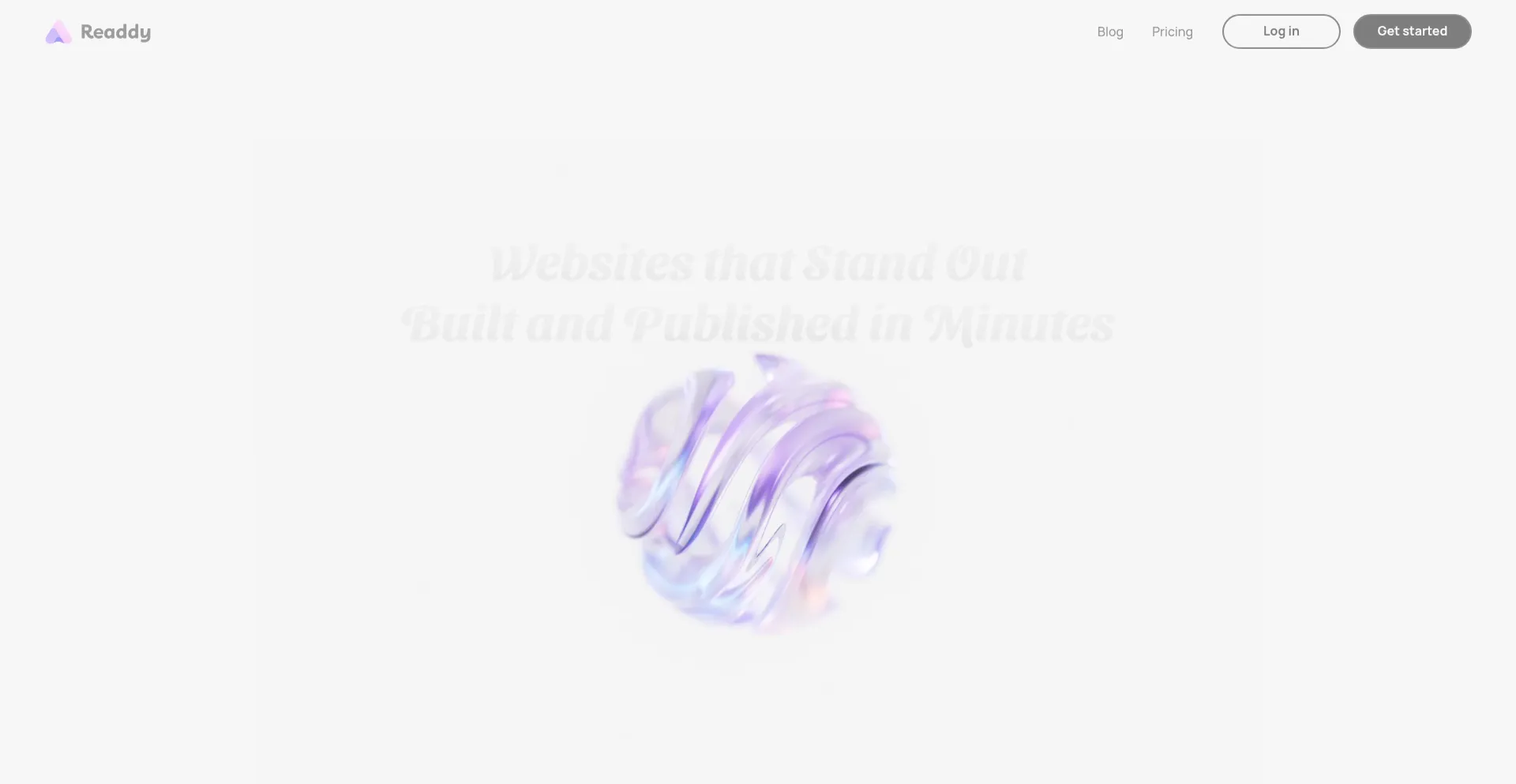 Website screenshot of Readdy.ai
