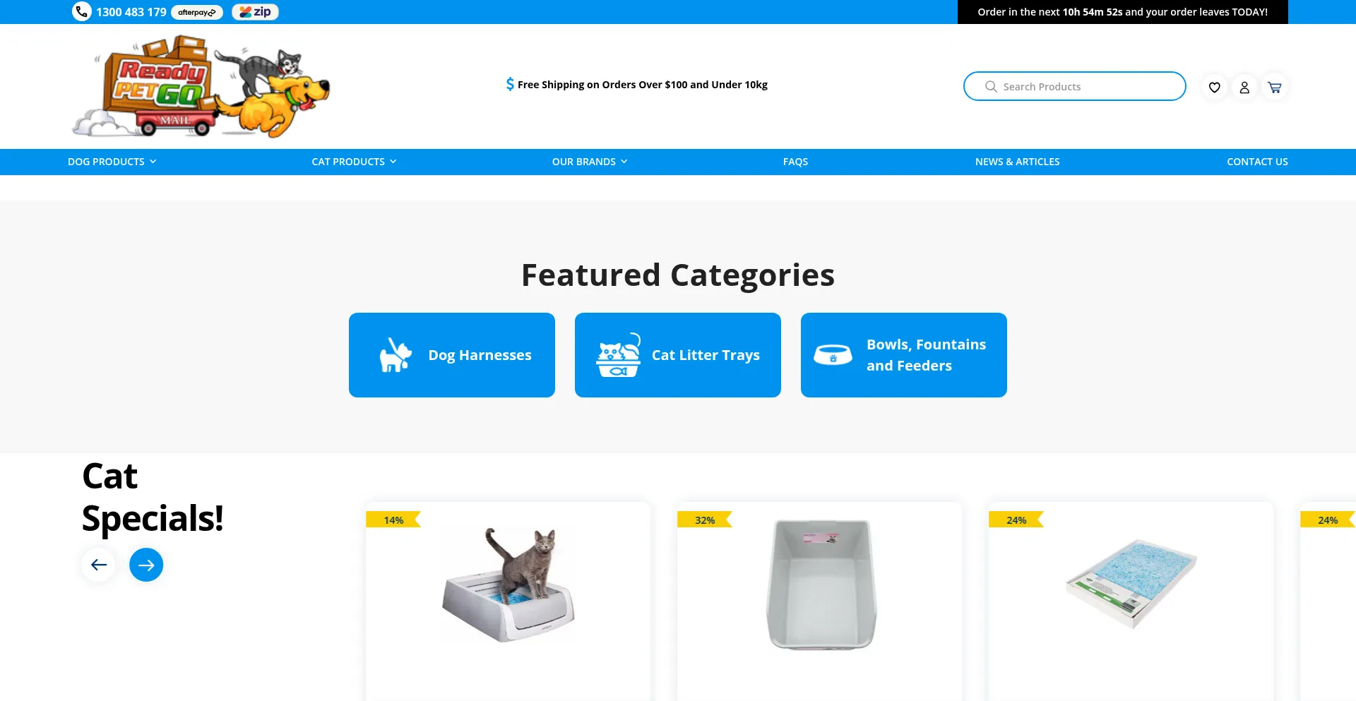 Website screenshot of Readypetgo.com.au