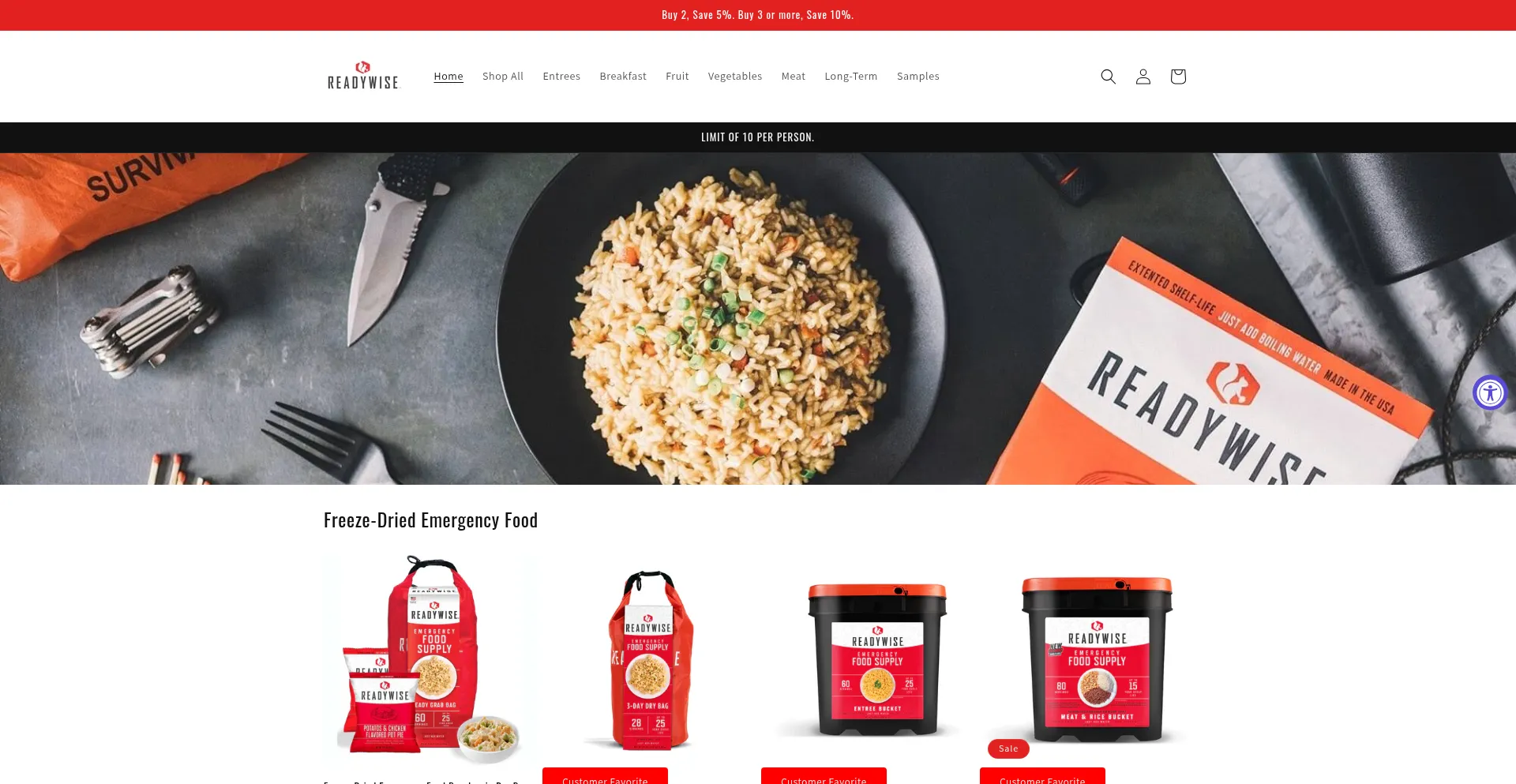 Website screenshot of Readywise.co.uk