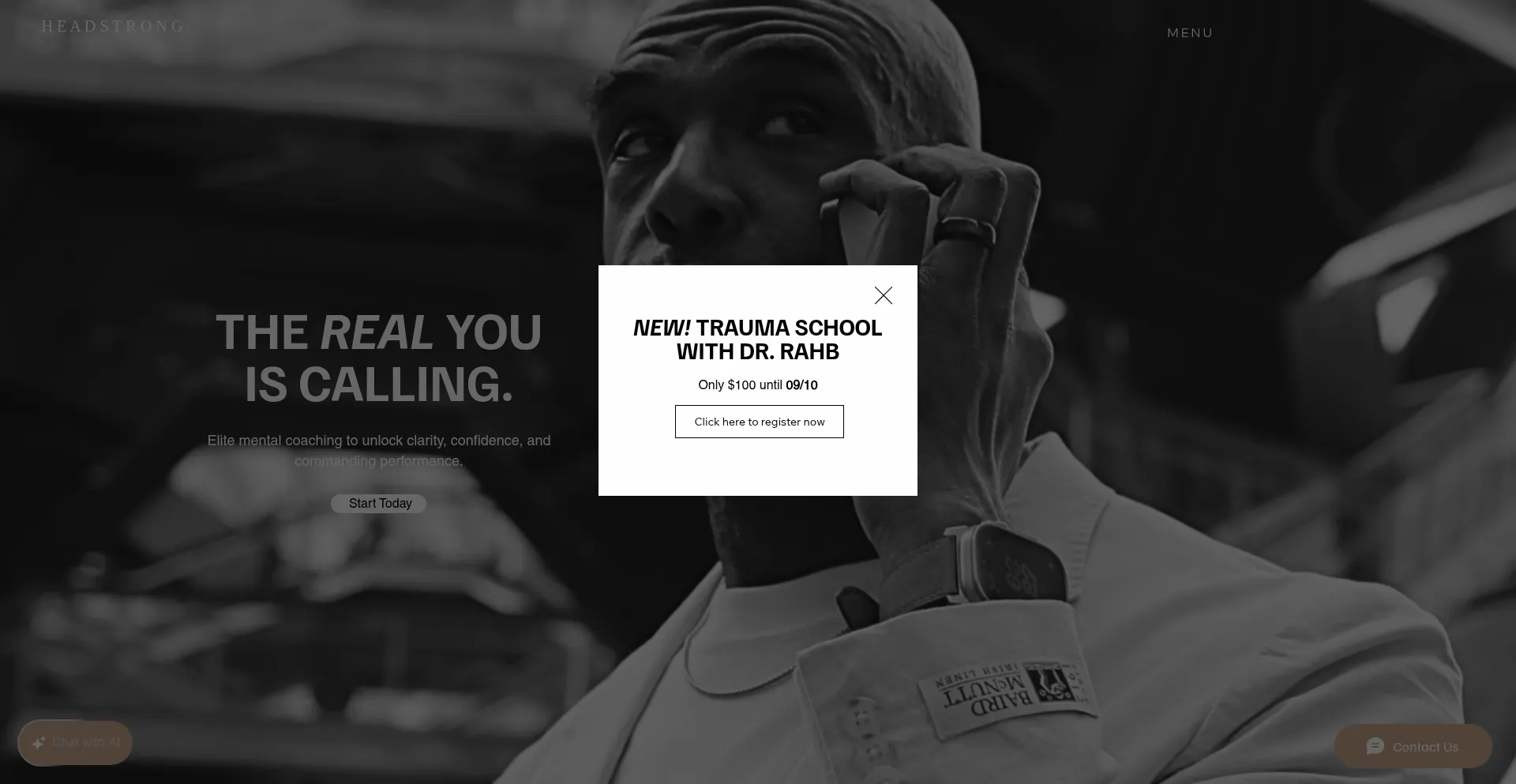 Website screenshot of Realheadstrong.com