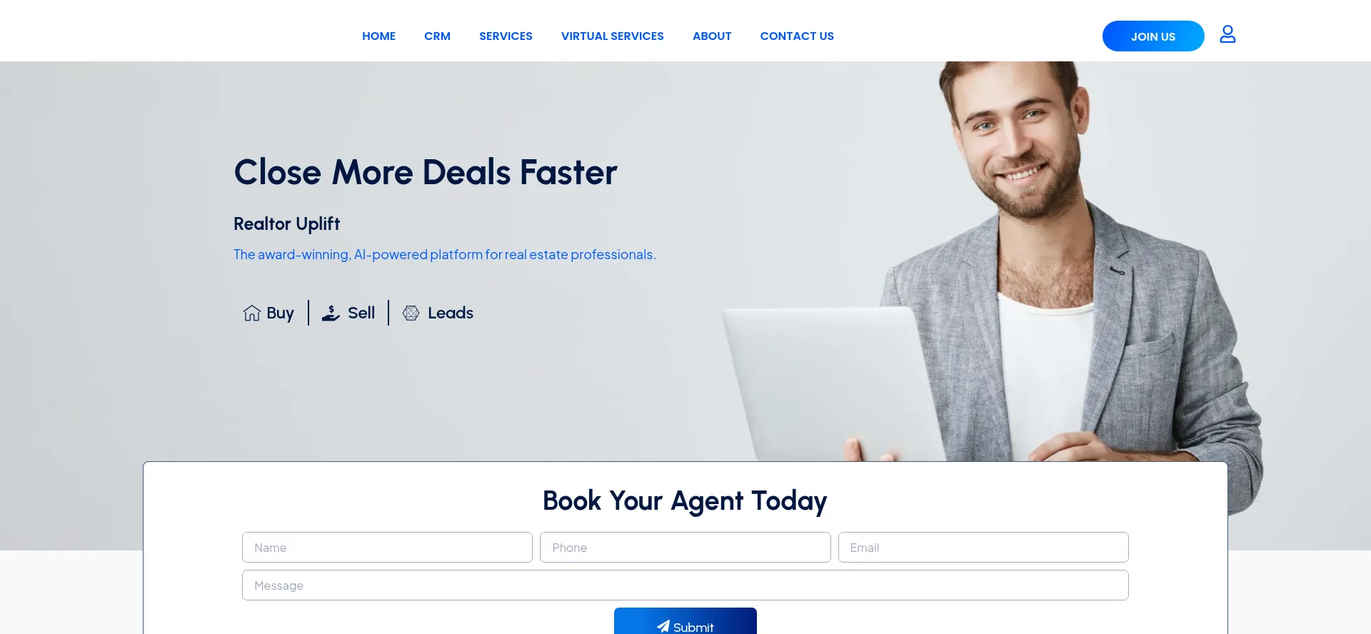 Website screenshot of Realtoruplift.com