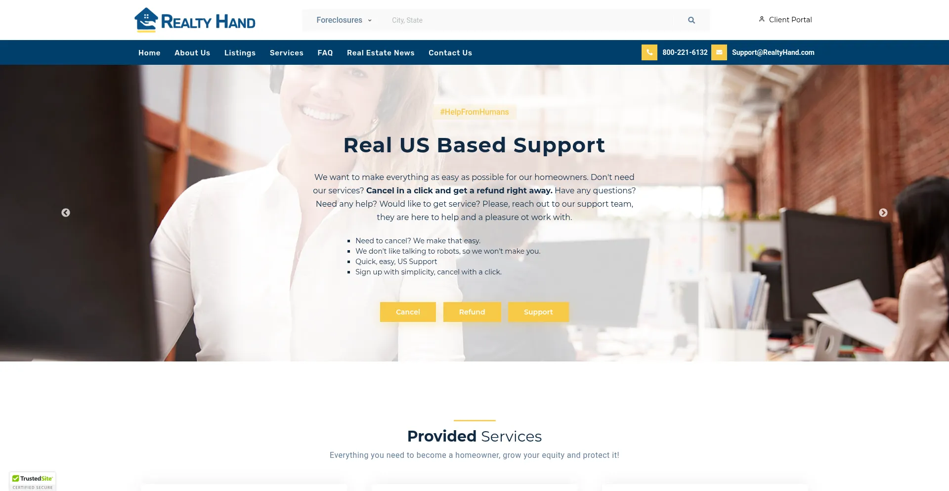 Realtyhand.com Screenshot