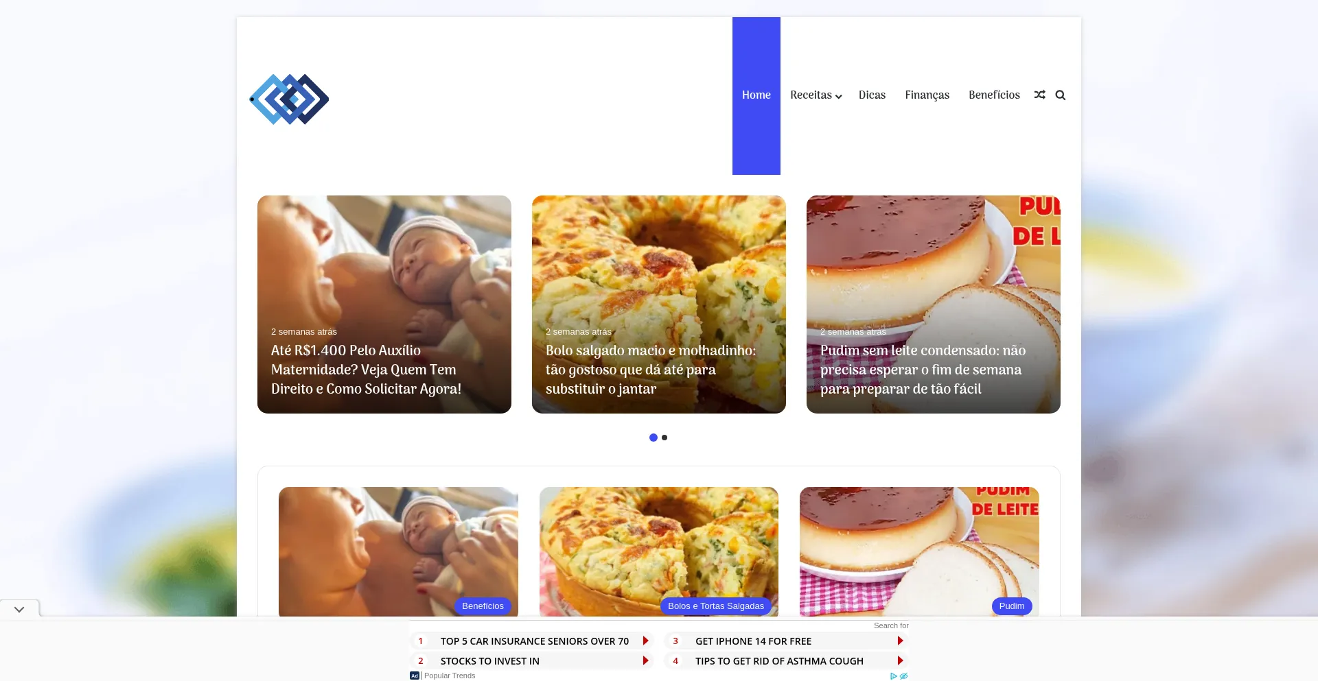 Website screenshot of Receitapreferida.com