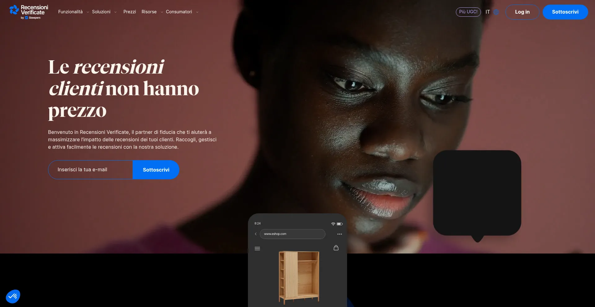 Website screenshot of Recensioni-verificate.com