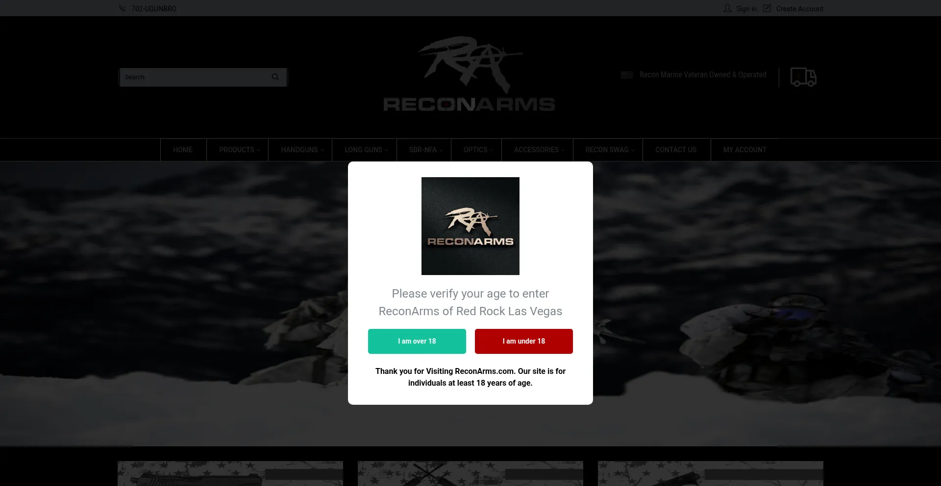 Reconarms.com Screenshot