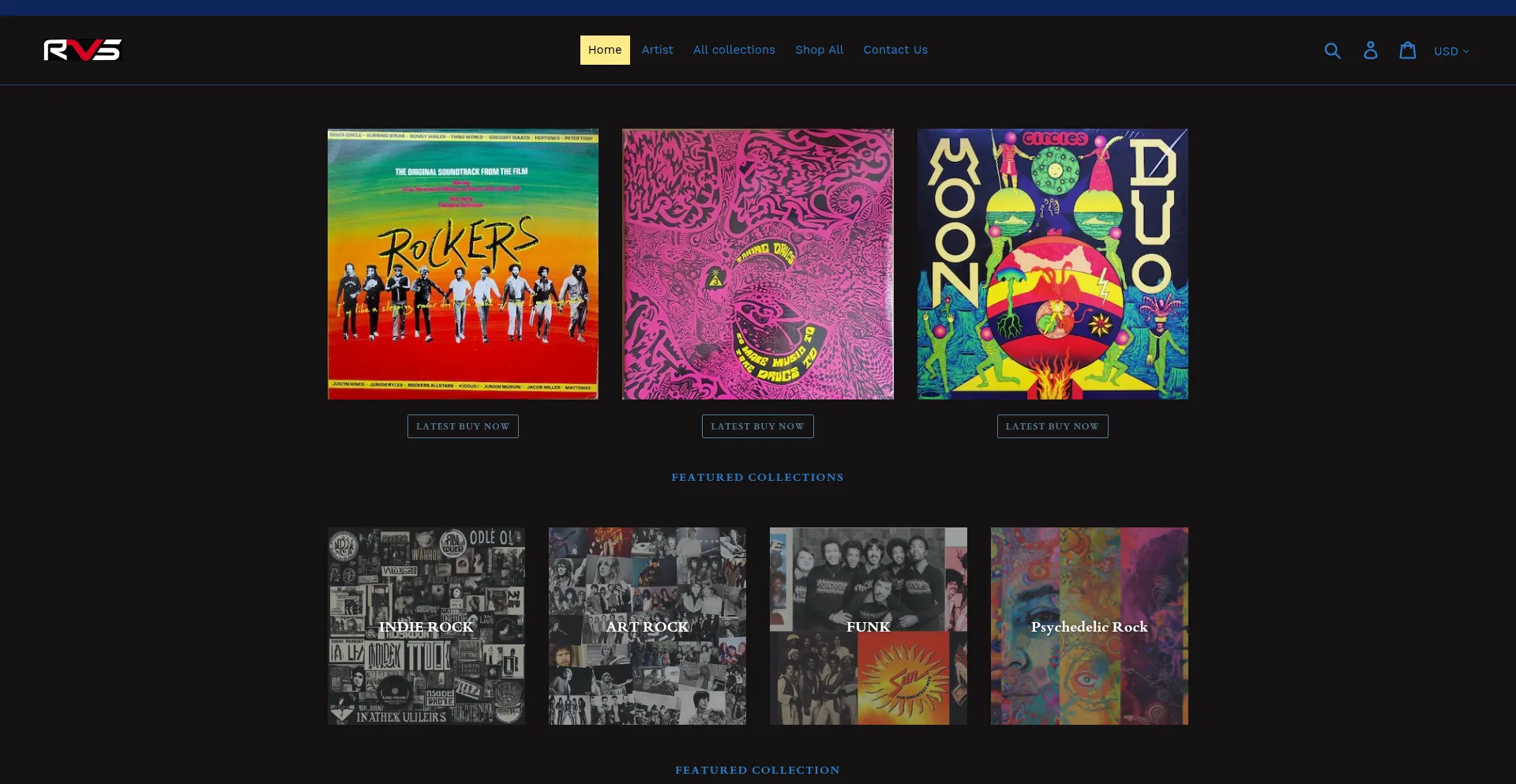 Website screenshot of Recordvinylshop.com